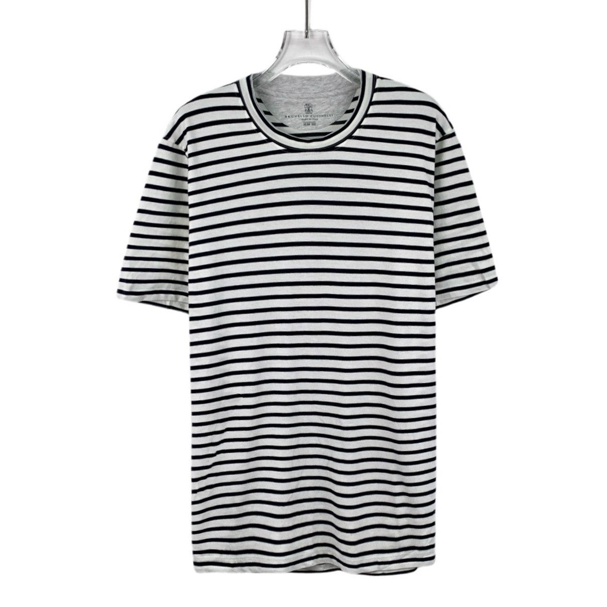 Brunello Cucinelli Brunello Cucinelli Tee – Grey Stripe Cotton (Size M) Size US M / EU 48-50 / 2 - 1 Thumbnail
