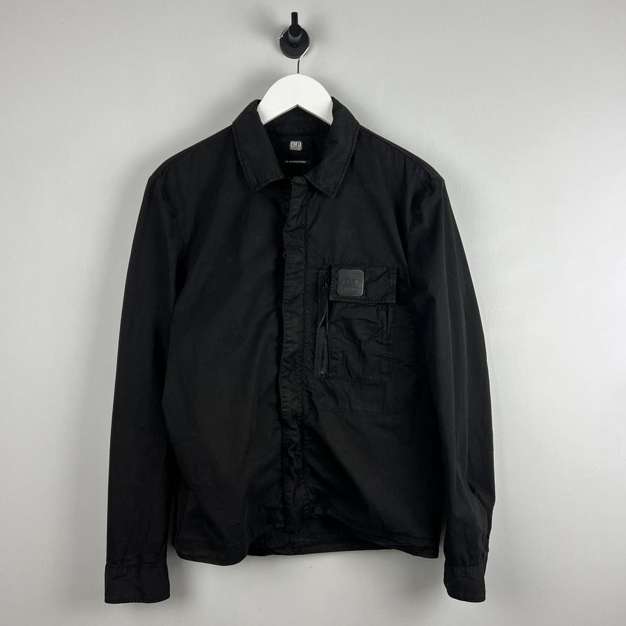 image of C P Company Cp Company Metropolis Logo Over Shirt in Black, Men's (Size Small)