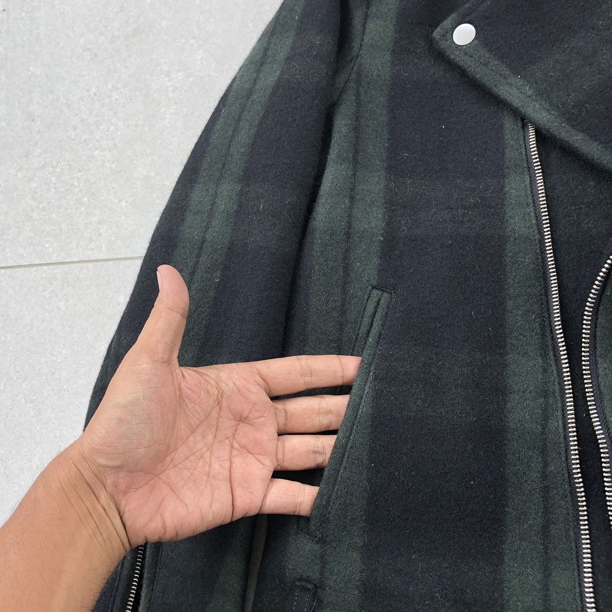 Japanese Brand Japanese Brand Corisco Wool Biker Jacket Black Tartan Size US M / EU 48-50 / 2 - 7 Thumbnail