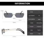 Designer Rimless Square Vintage Design Transparent Lens Sunglasses Size ONE SIZE - 3 Thumbnail
