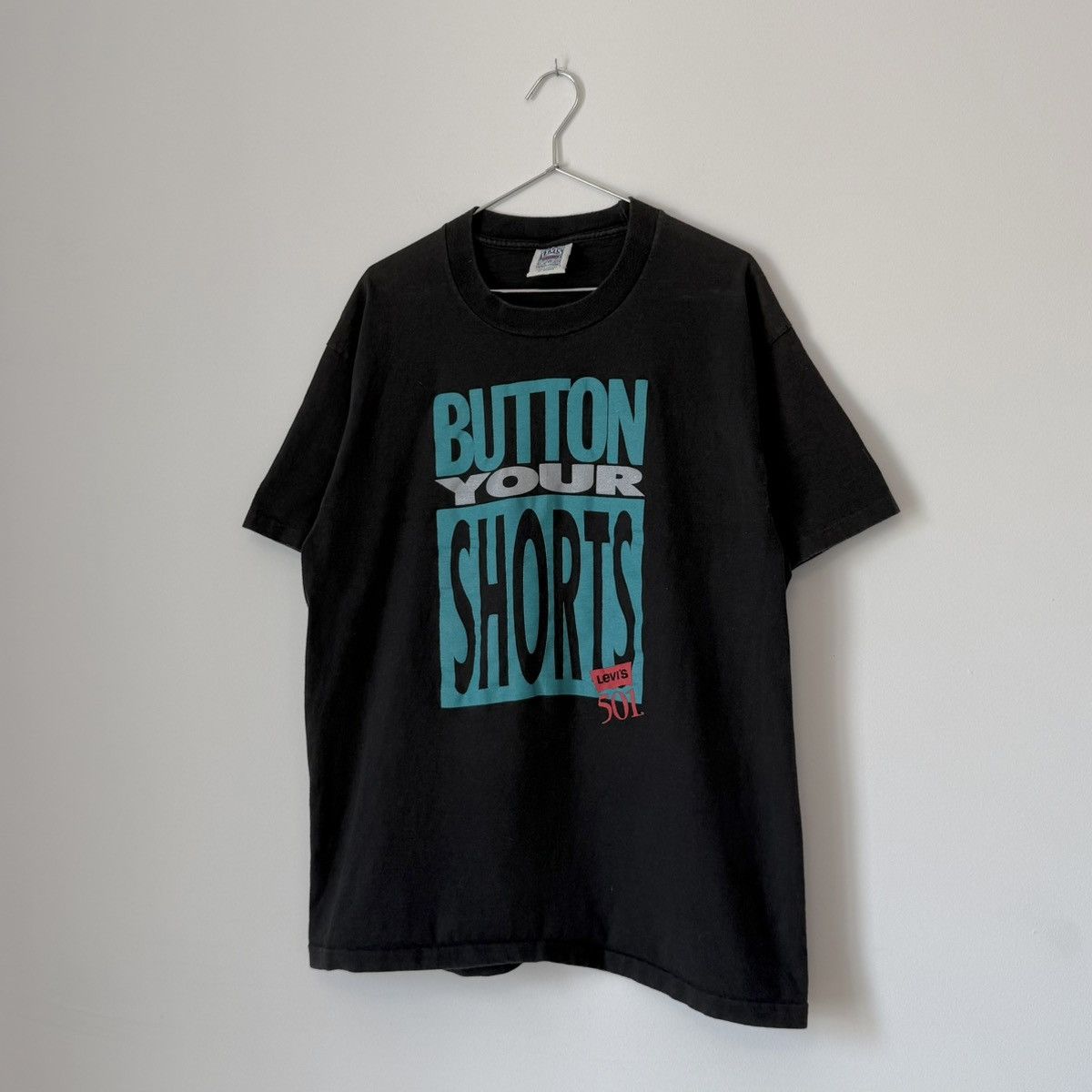 Levi's Vtg 1990s Levi’s Button Your Shorts 501 Faded Promo Tee Size US L / EU 52-54 / 3 - 1 Thumbnail