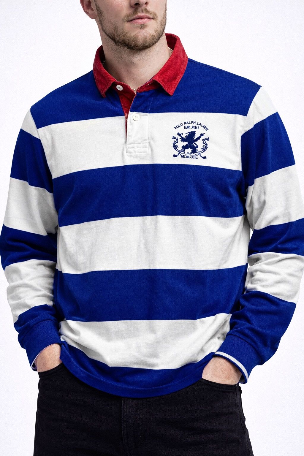 Polo Ralph Lauren Polo Ralph Lauren Striped Rugby Sweatshirt Vintage #21 Size US XXL / EU 58 / 5 - 1 Thumbnail
