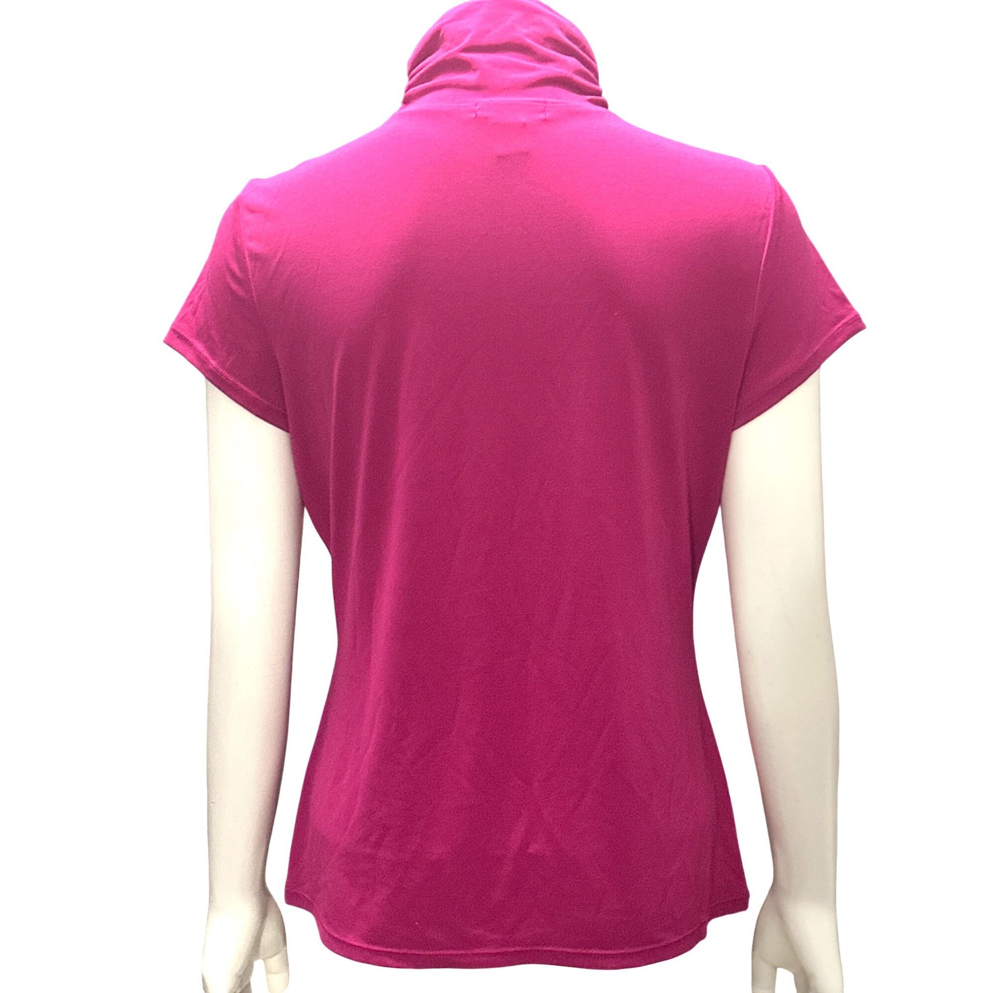 Alfani Alfani Petites PS Fuchsia Pink Mock Turtleneck Stretch Short Size S / US 4 / IT 40 - 8 Thumbnail