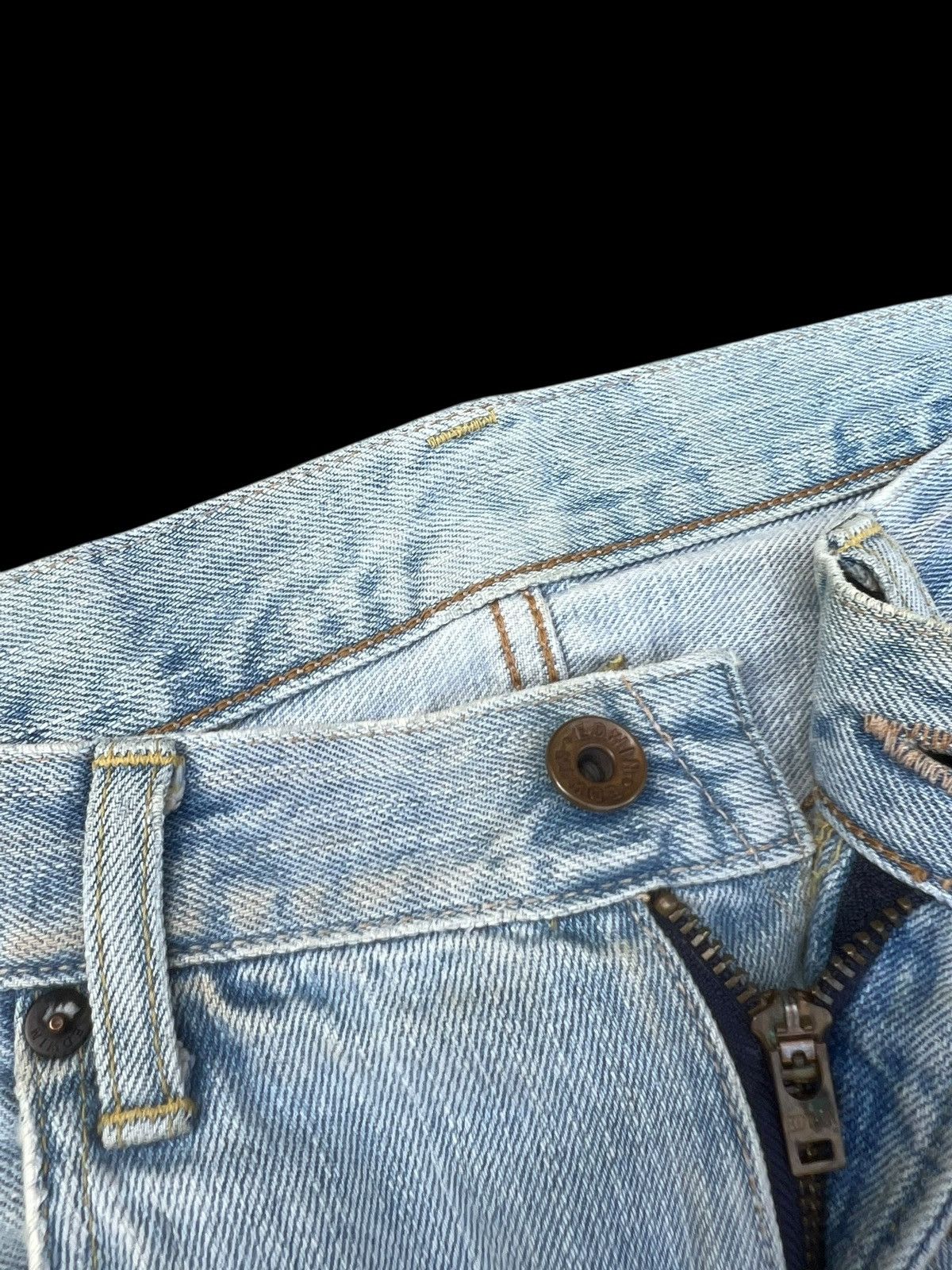 Edwin 2000s Edwin 505 Distressed Aging Mud Denim Selvedge Jeans Size US 32 / EU 48 - 7 Thumbnail