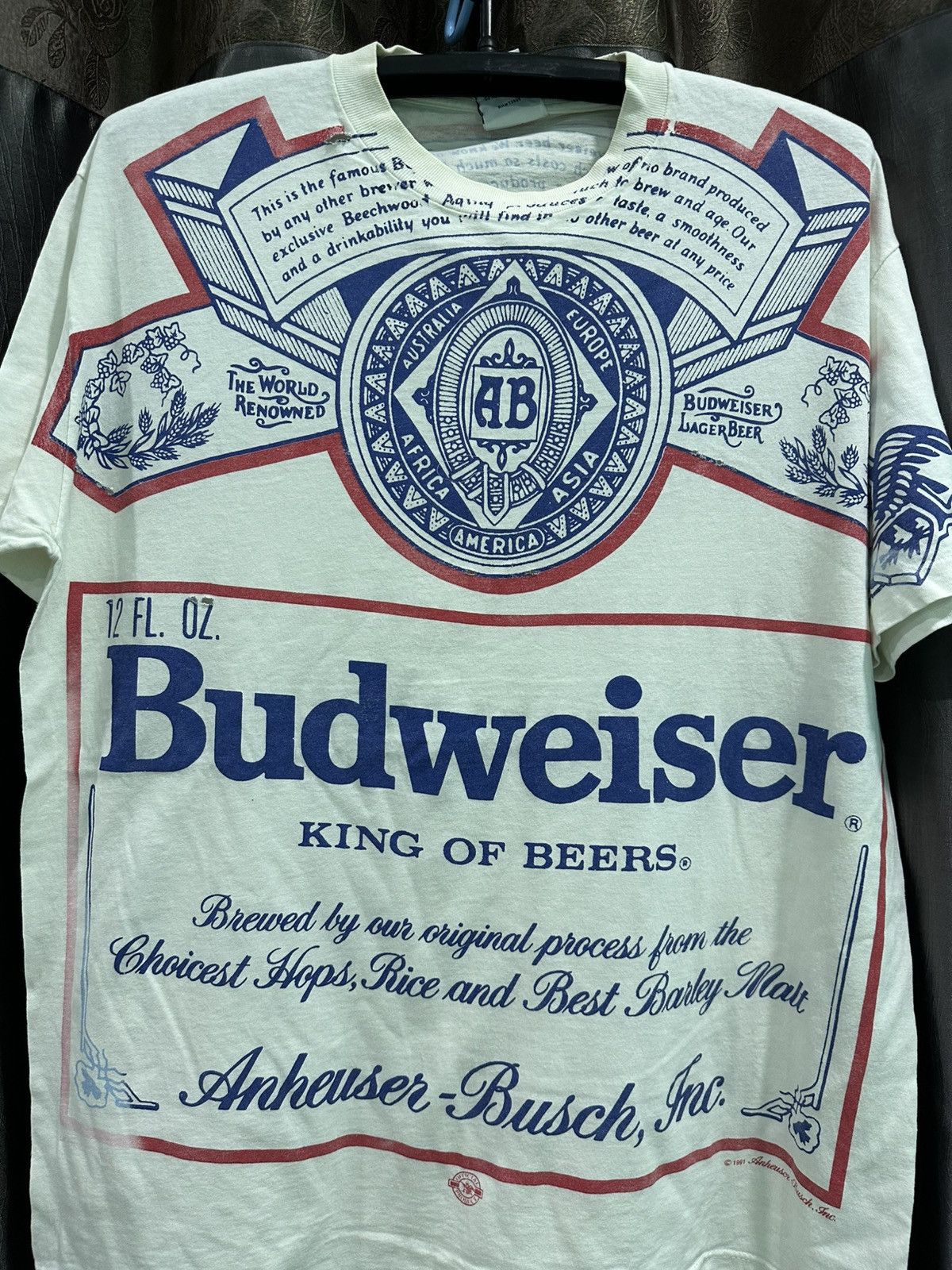 Budweiser Vintage White Budweiser "King of Beers" 1990s AOP Tee Size US XL / EU 56 / 4 - 2 Thumbnail