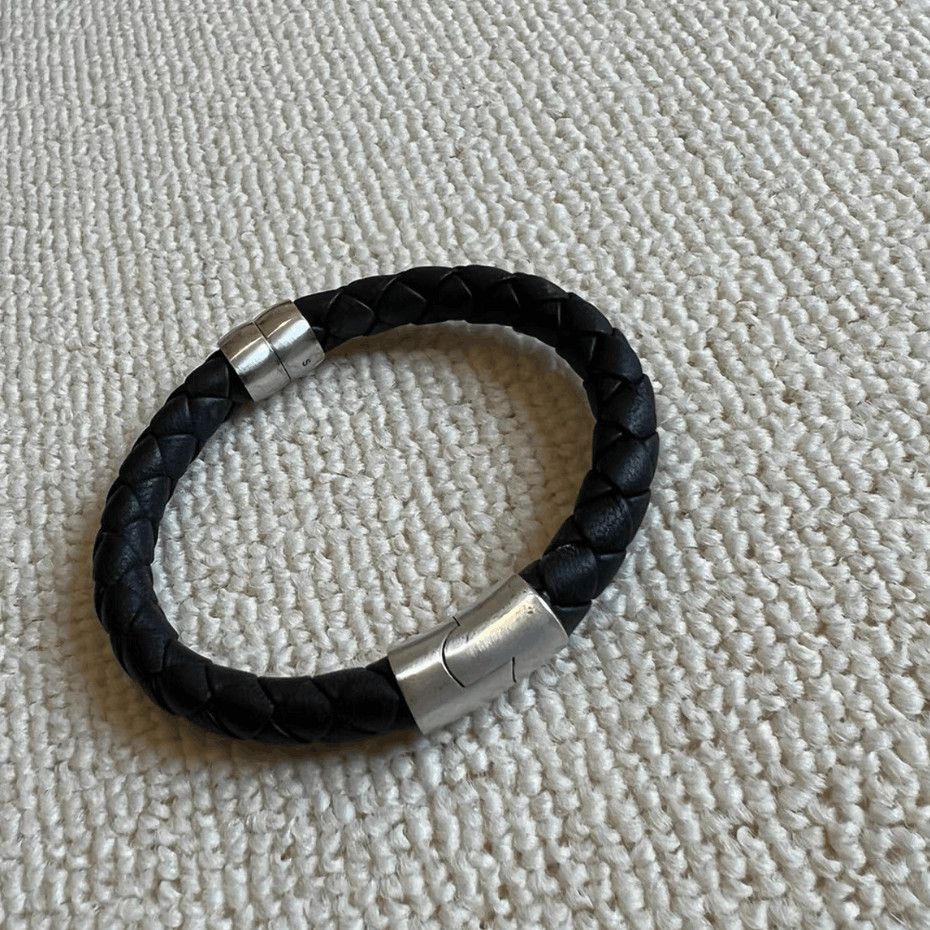 Bottega Veneta Bottega Leather Silver Bracelet-2508 Size ONE SIZE - 2 Thumbnail