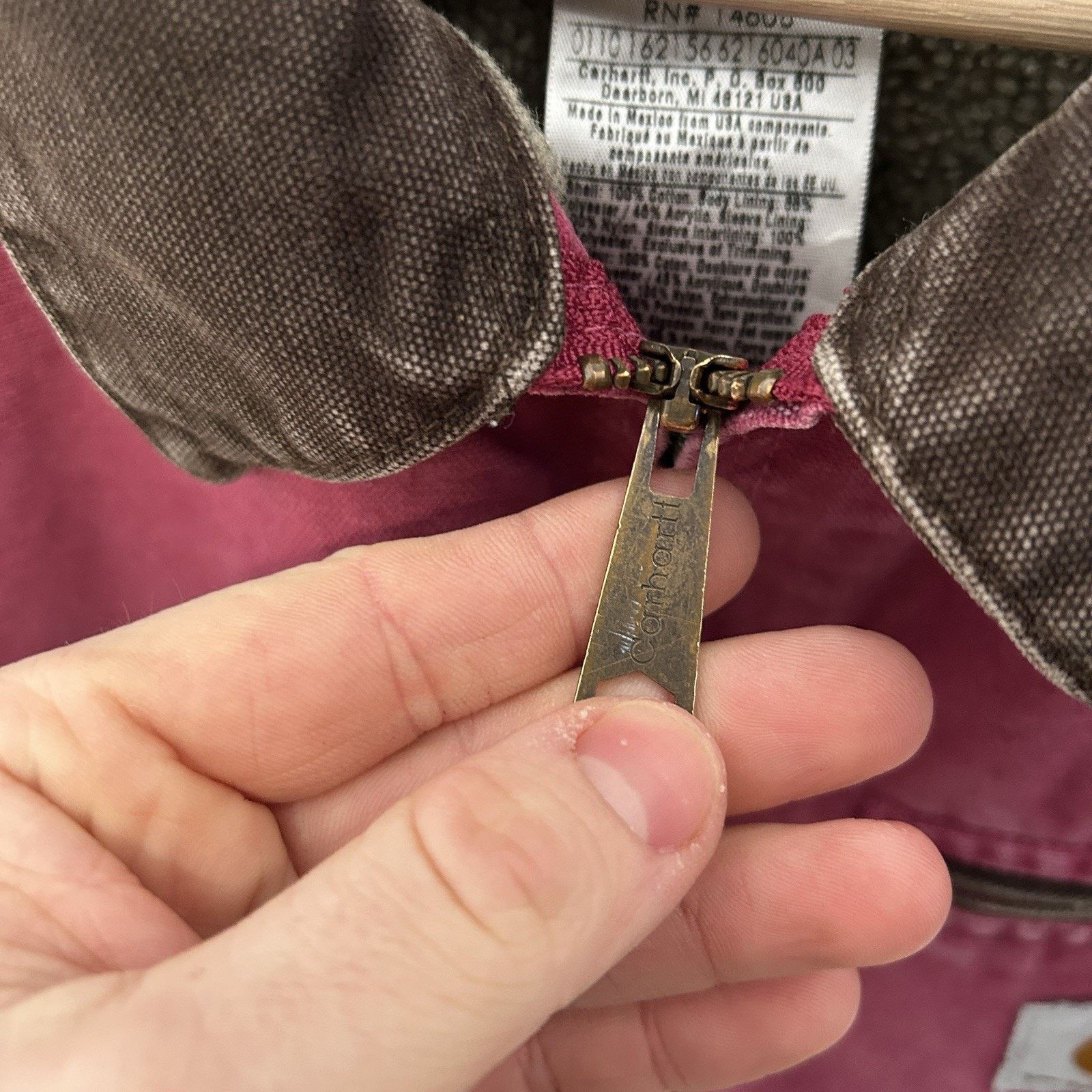 Carhartt Y2K Carhartt Sherpa-Lined Detroit Jacket “Raspberry” WJ097 Size S / US 4 / IT 40 - 14 Thumbnail