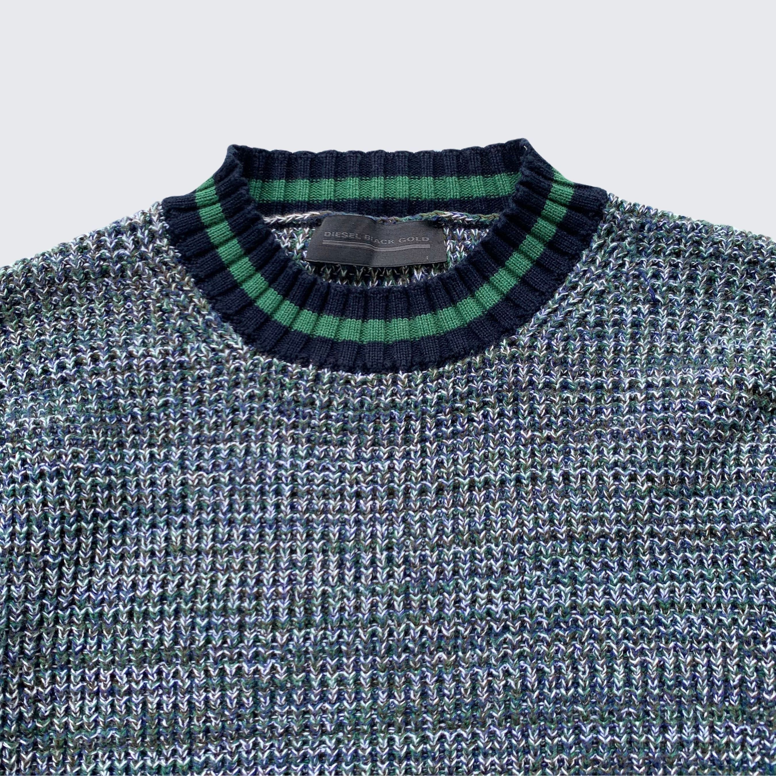 Designer × Diesel Black Gold × Vintage Vtg Diesel Black Gold 2000s Mens Fitted Tall Knit Sweater Size US M / EU 48-50 / 2 - 2 Thumbnail