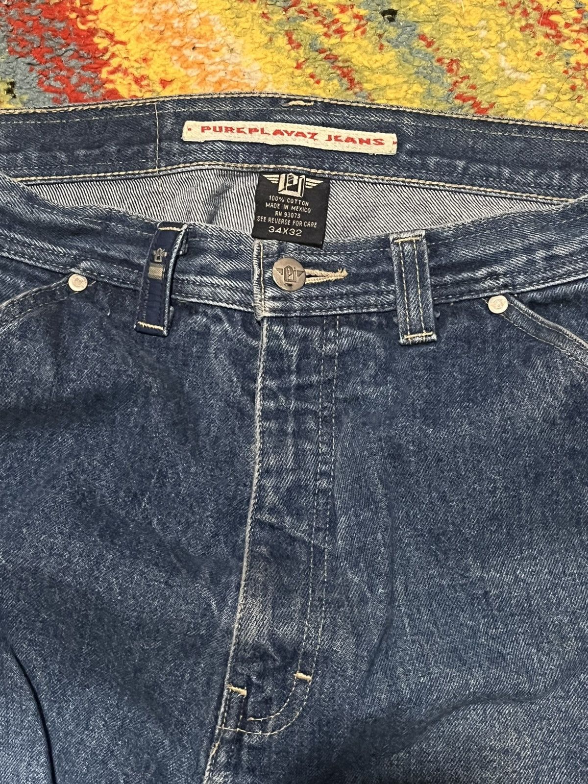 Vintage Vintage 90’s PurePlayaz Double Knees 34x32 Dark Wash Skaters Size US 34 / EU 50 - 3 Thumbnail