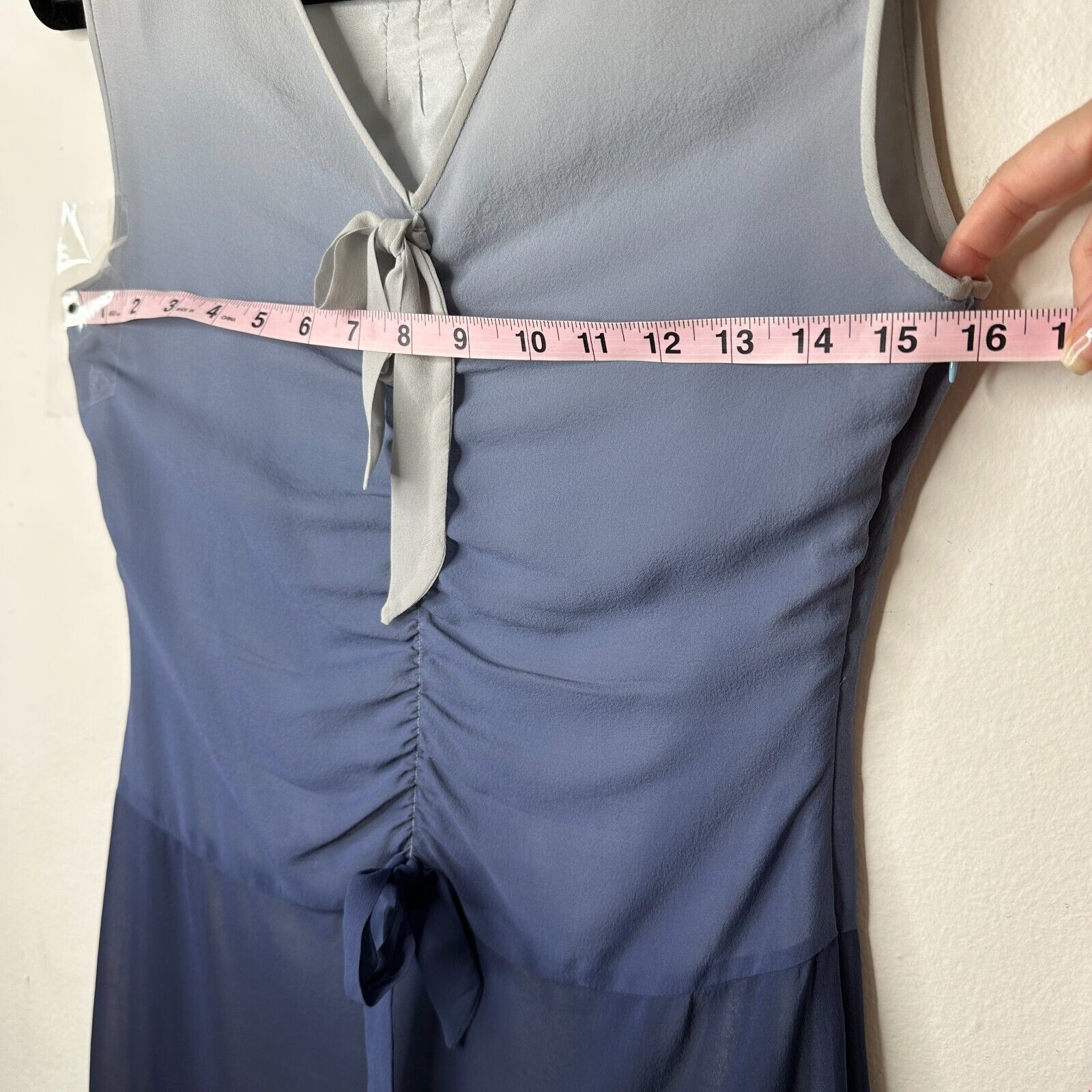 Jil Stuart Jill Stuart Silk Gray Navy Ombre Sleeveless Dress VNeck Zip Size XS / US 0-2 / IT 36-38 - 12 Thumbnail