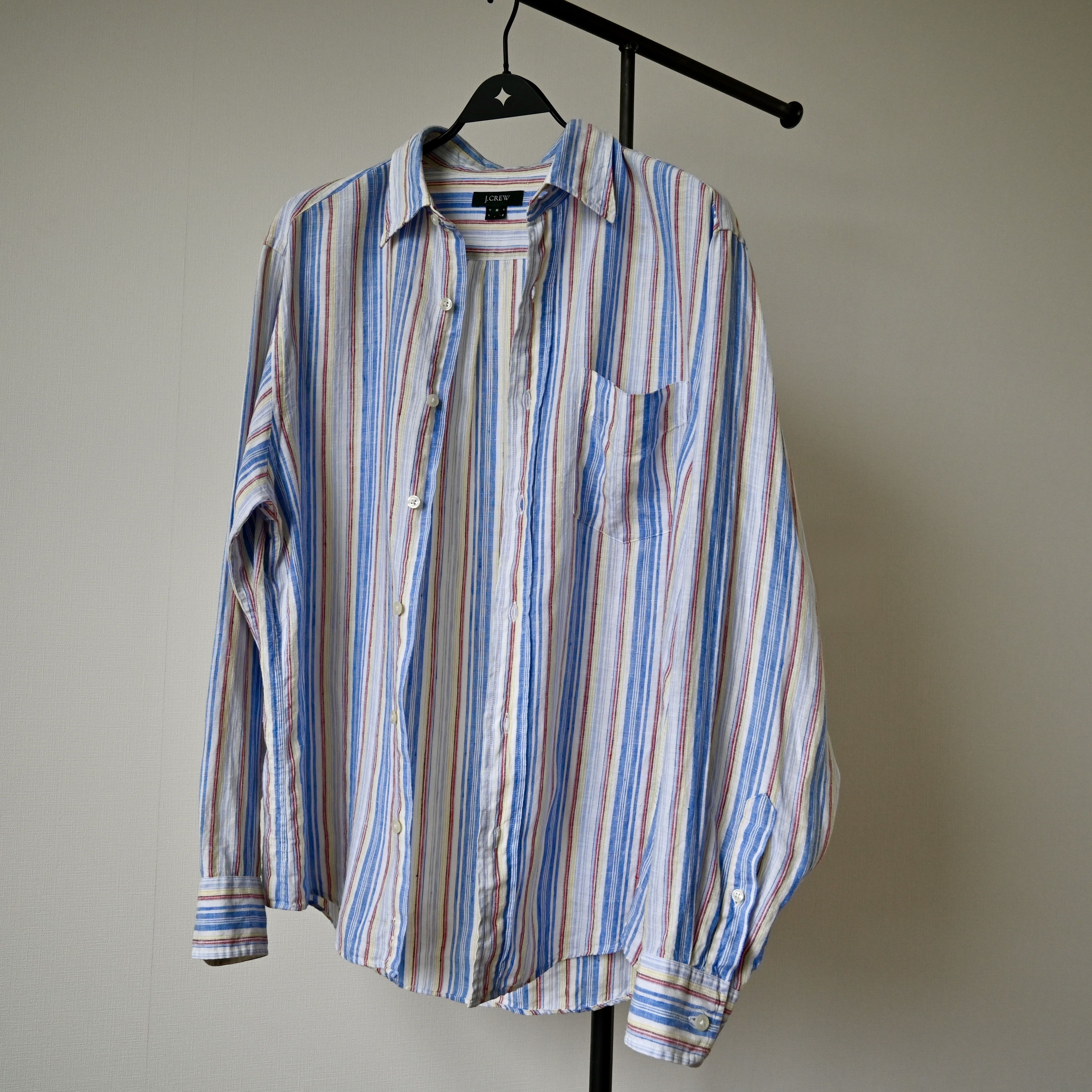 J.Crew VTG 2000s J.Crew sunshine colored stripe linen shirt Size US M / EU 48-50 / 2 - 12 Thumbnail