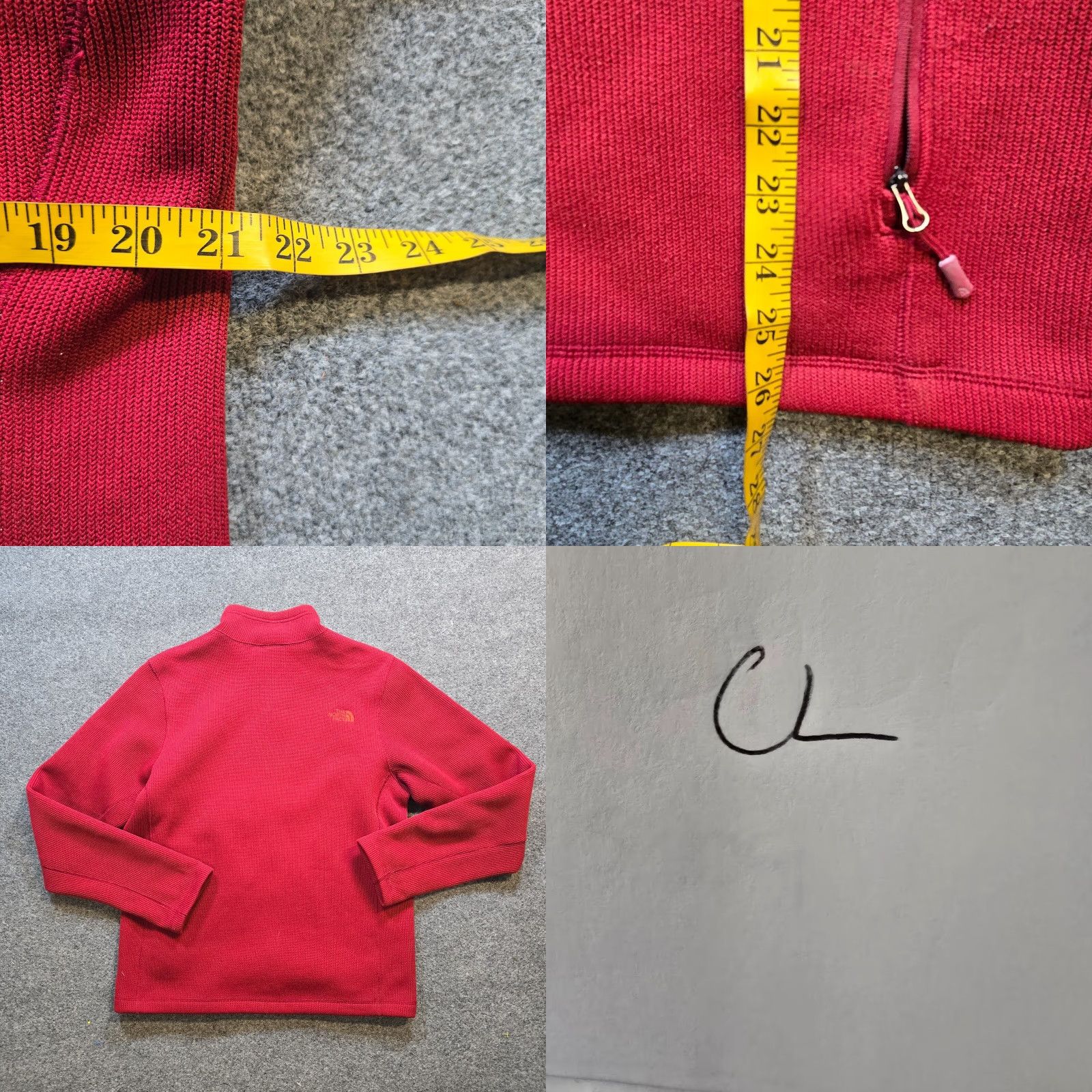 The North Face The North Face Jacket Men M Red Full Zip Knit Fleece Basic Performance Windbreaker Regular Stand-Up Collar Outdoor Weatherproof (if allowed) Size US M / EU 48-50 / 2 - 8 Thumbnail