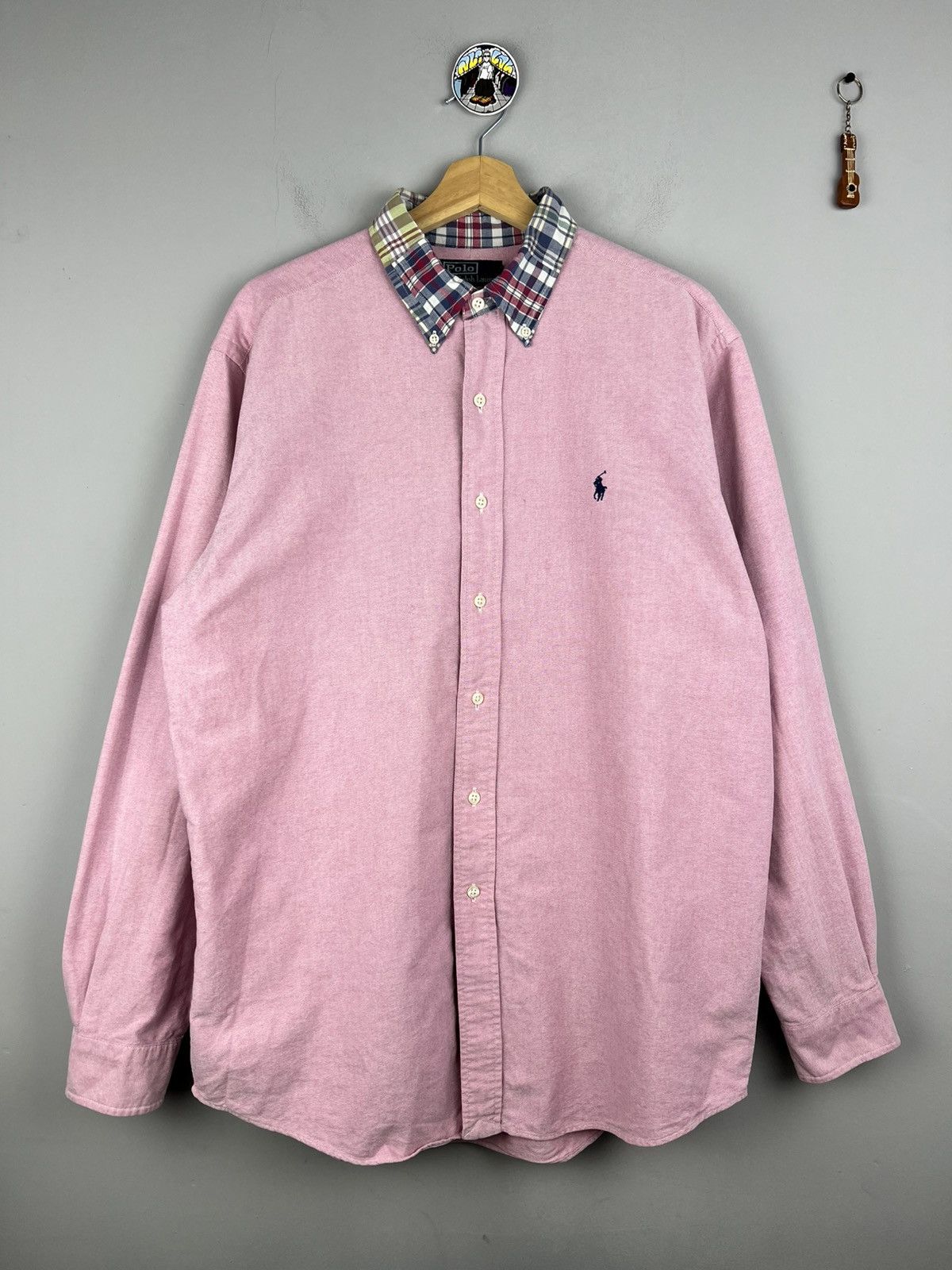 Polo Ralph Lauren × Ralph Lauren × Vintage Polo Ralph Lauren Longsleeve Pink Shirt Size US L / EU 52-54 / 3 - 1 Thumbnail
