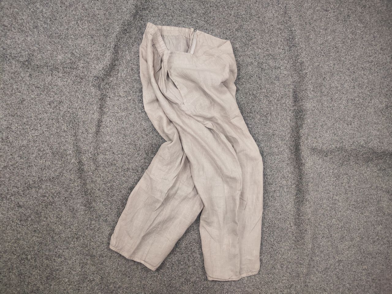 Vintage Grizas Design Minimalist Beige Linen Baggy Ankle Pants Size 32" / US 10 / IT 46 - 1 Thumbnail