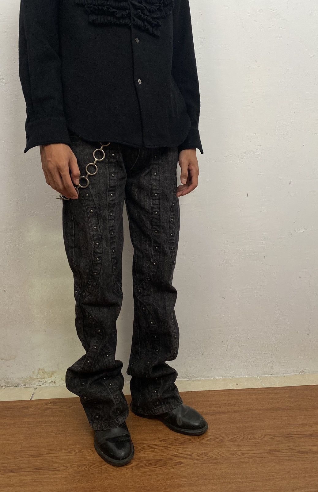 If Six Was Nine × Japanese Brand × Le Grande Bleu (L.G.B.) Shinehill studded flare jeans Size US 32 / EU 48 - 7 Thumbnail