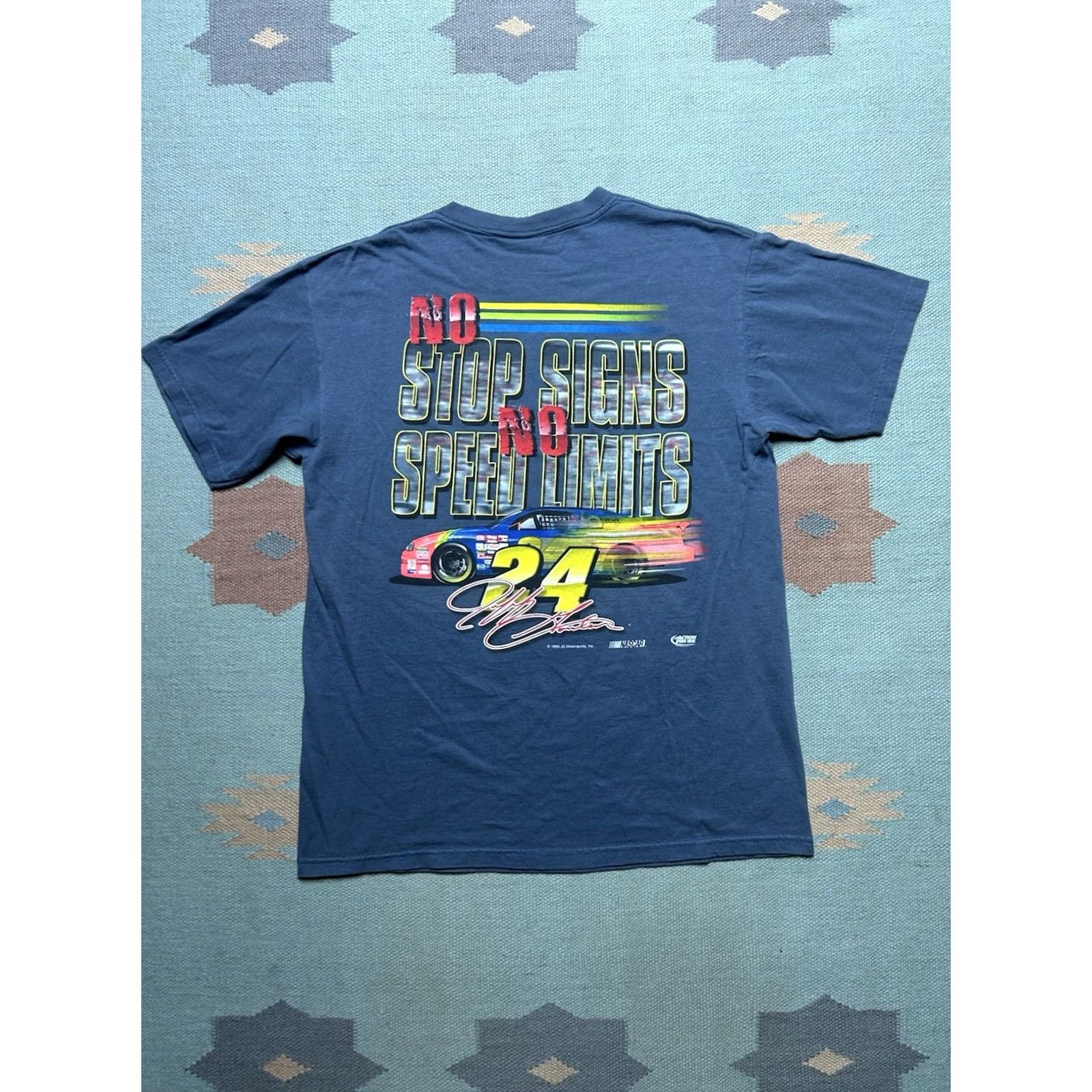 Chase Authentics VINTAGE 90s graphic t shirt Chase Authentics Jeff Gordon nascar racing #24 no speed limit blue large Mens T-Shirt Size US L / EU 52-54 / 3 - 5 Thumbnail