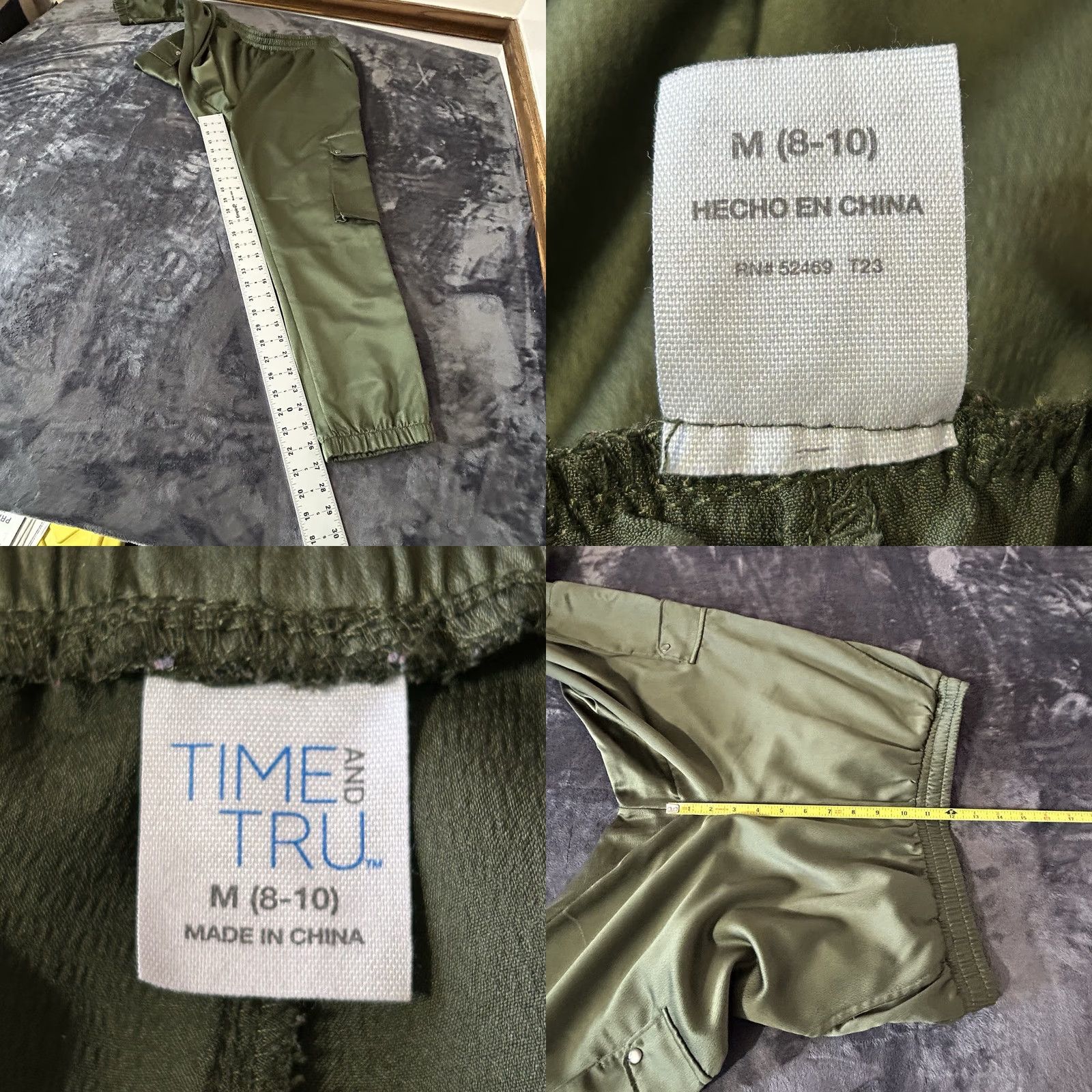 Vintage Time & Tru Cargo Joggers Women Medium 8-10 Army Green Pockets 30x27 Jogger Elastic Waist Rise High-Backed 27 Inseam KnIT Pants Casual Modern Womens Size 32" / US 10 / IT 46 - 10 Thumbnail