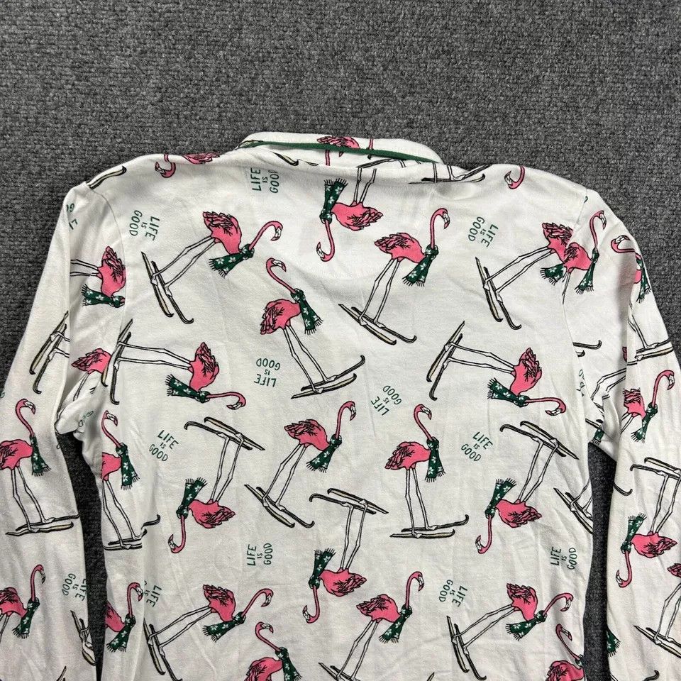 Life is Good Life is Good Sleep Shirt Womens Small Button Up Flamingos Size S / US 4 / IT 40 - 6 Thumbnail