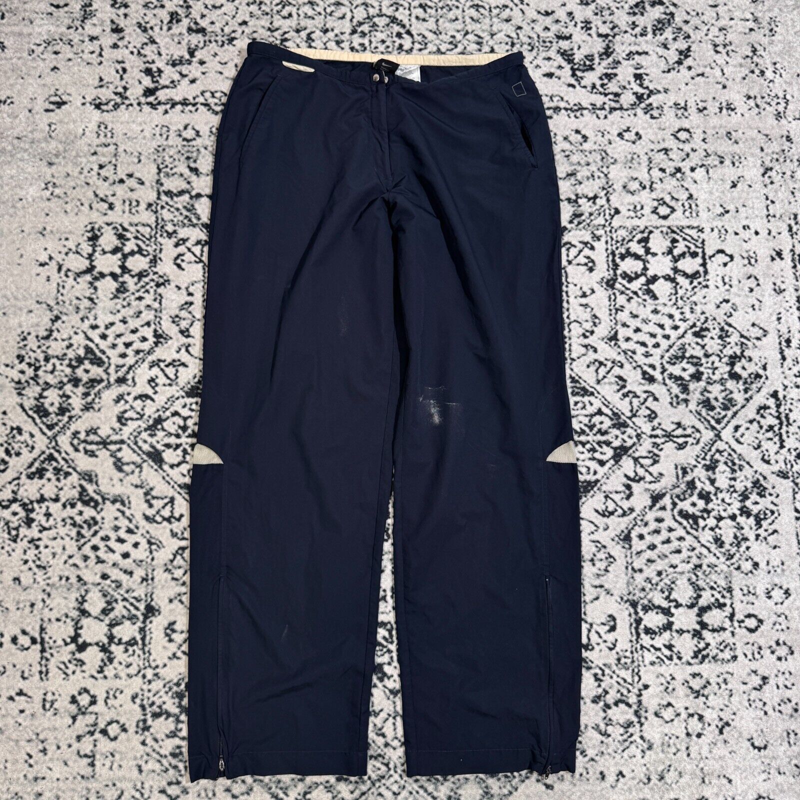 Nike × Vintage Vintage Nike Unisex Navy Polyester Trackpants Size XL Baggy Size US 35 - 1 Thumbnail