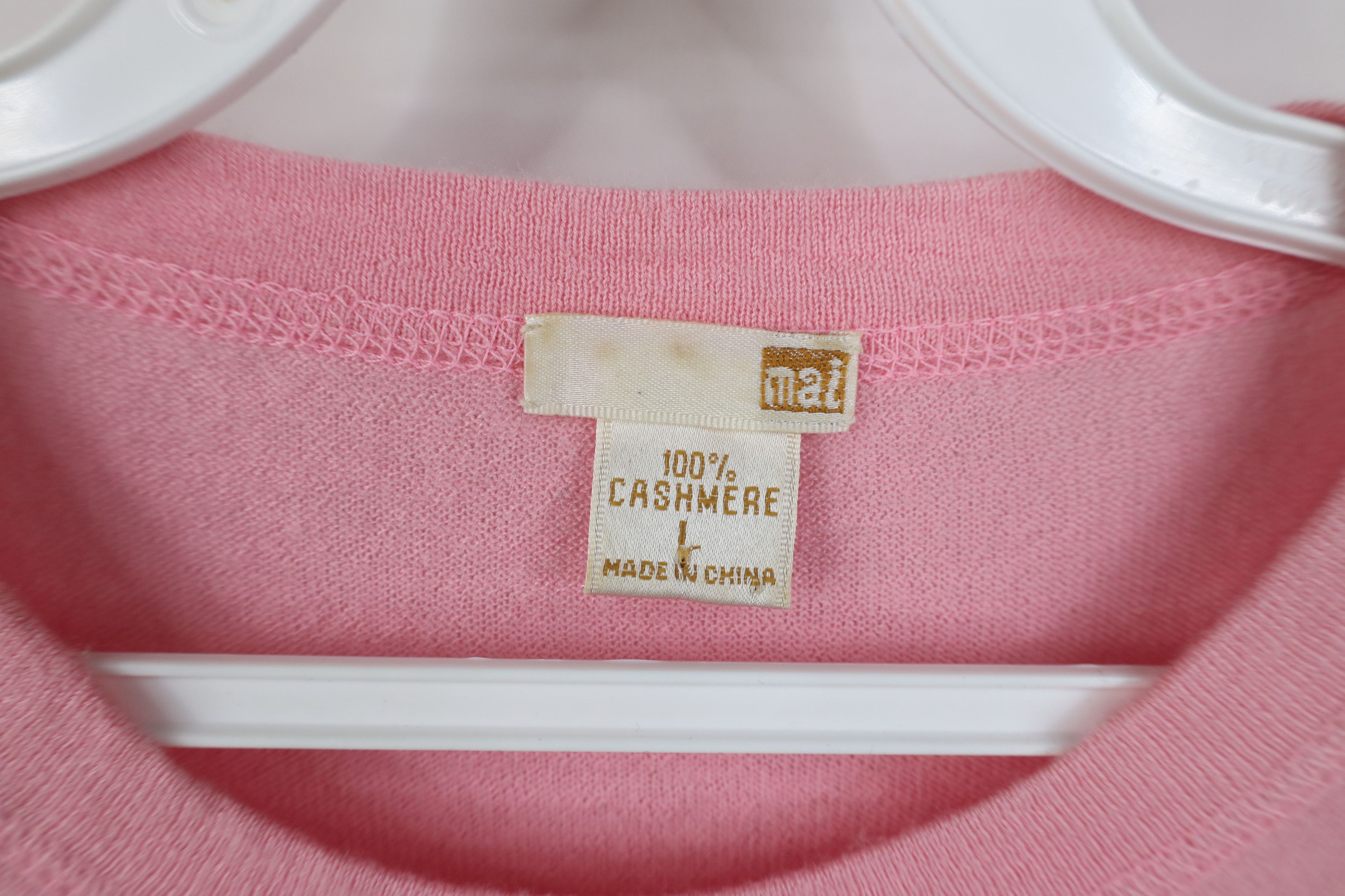 Vintage Vintage 90s Streetwear Cashmere Knit Crewneck Sweater Pink Size L / US 10 / IT 46 - 7 Thumbnail