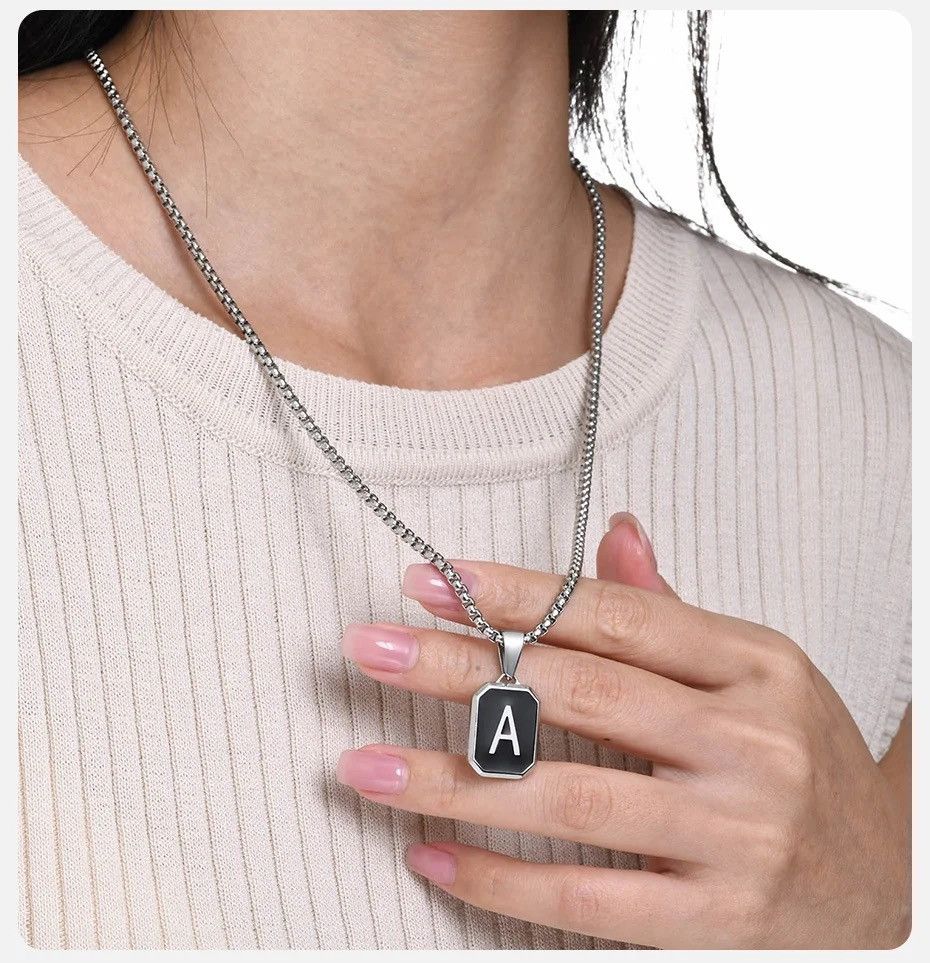 Other Stylish Letter A-Z Pendant Box Chain Necklace Size ONE SIZE - 3 Thumbnail