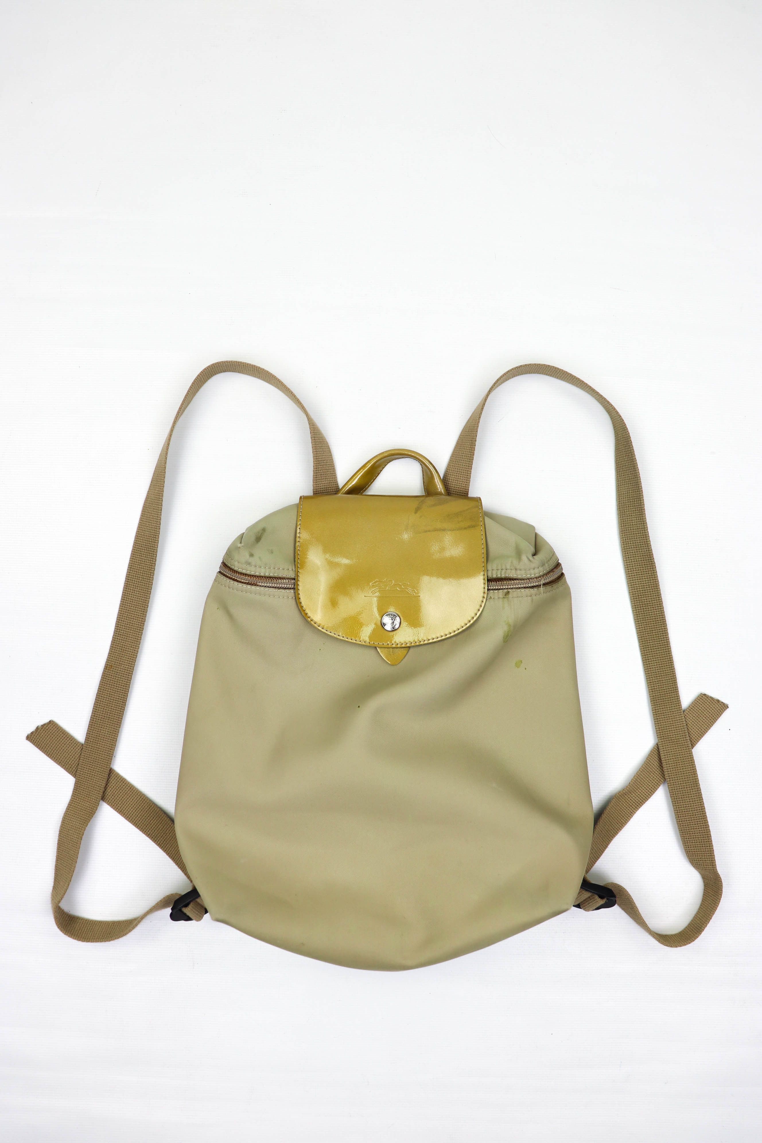 Longchamp Vintage Longchamp Paris Vintage 90s Beige Nylon Small Backpack Bag Grailed