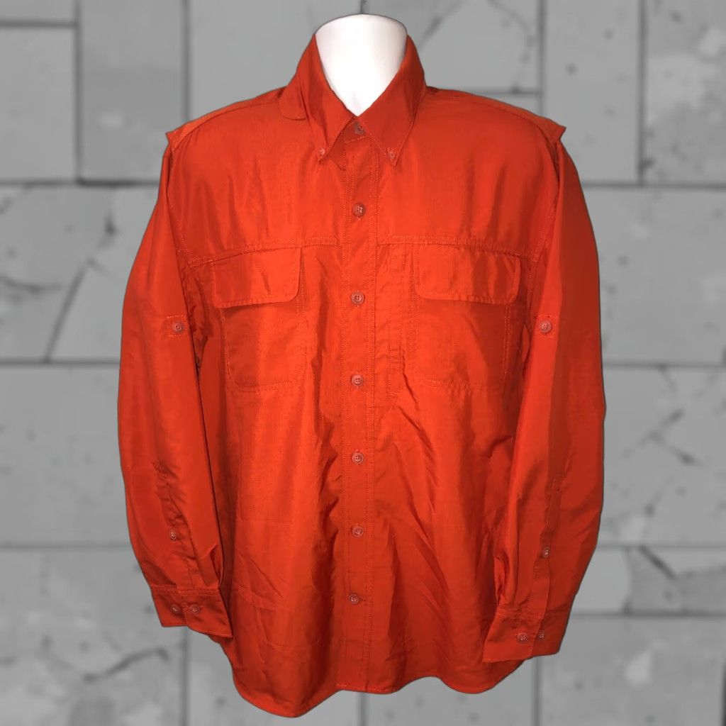 Duluth Trading Company Duluth Trading Co Mens Orange Polyester Vented Fishing Shirt Size L Size US L / EU 52-54 / 3 - 1 Thumbnail