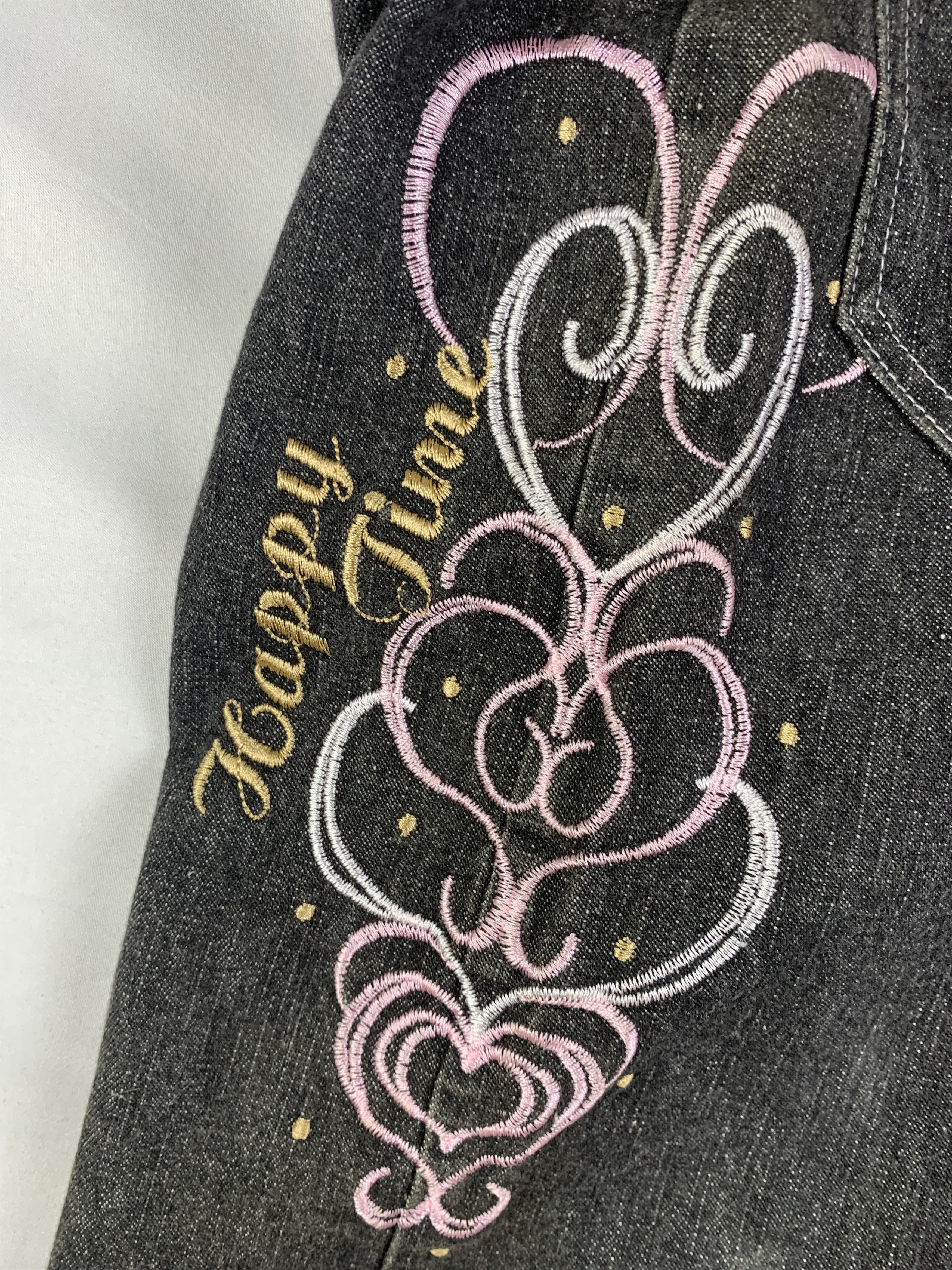 Japanese Brand Happy Time Dark Gray Embroidered Jorts (26) Size 26" / US 2 / IT 38 - 10 Thumbnail