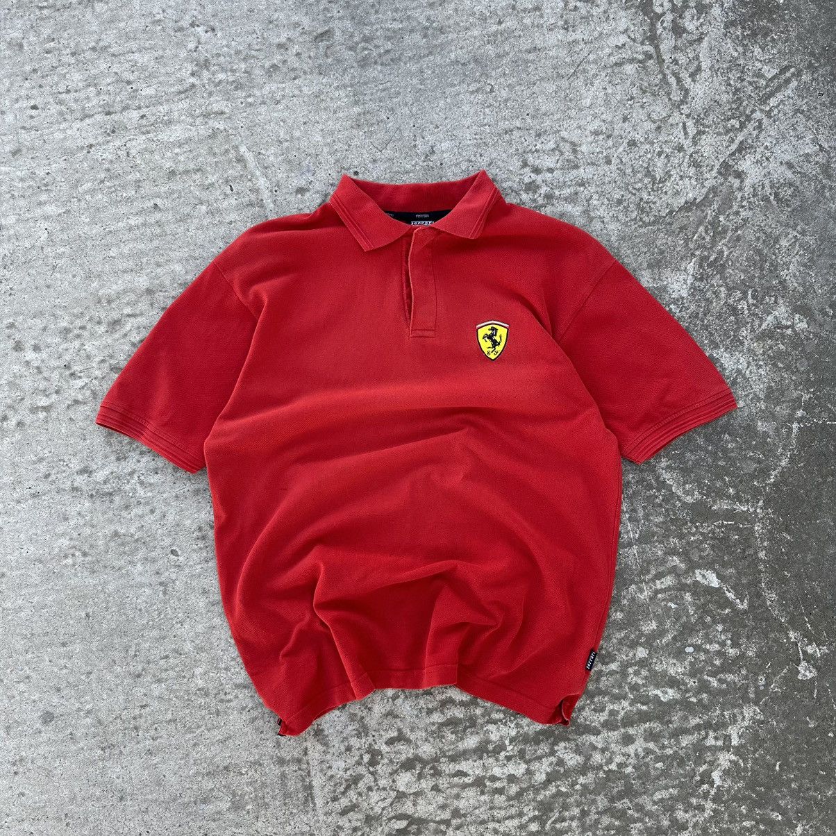 Ferrari × Vintage Vintage T-shirts Polo Ferrari Basic Fit Small Logo Y2K 00s Size US L / EU 52-54 / 3 - 1 Thumbnail