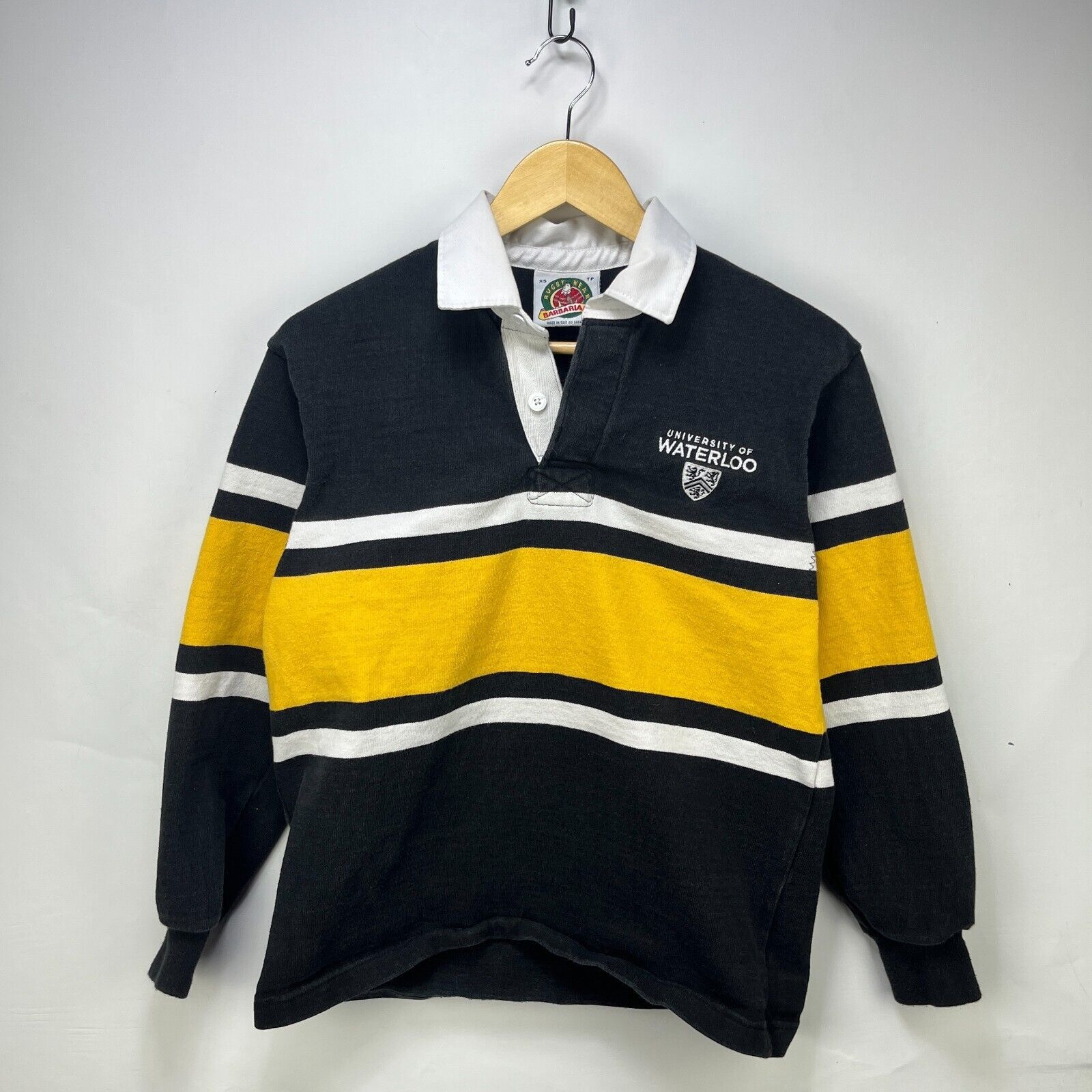 Barbarian × Vintage Vintage 90s Barbarian Rugby University ofWaterloo ExtraSmall Size US XS / EU 42 / 0 - 1 Thumbnail