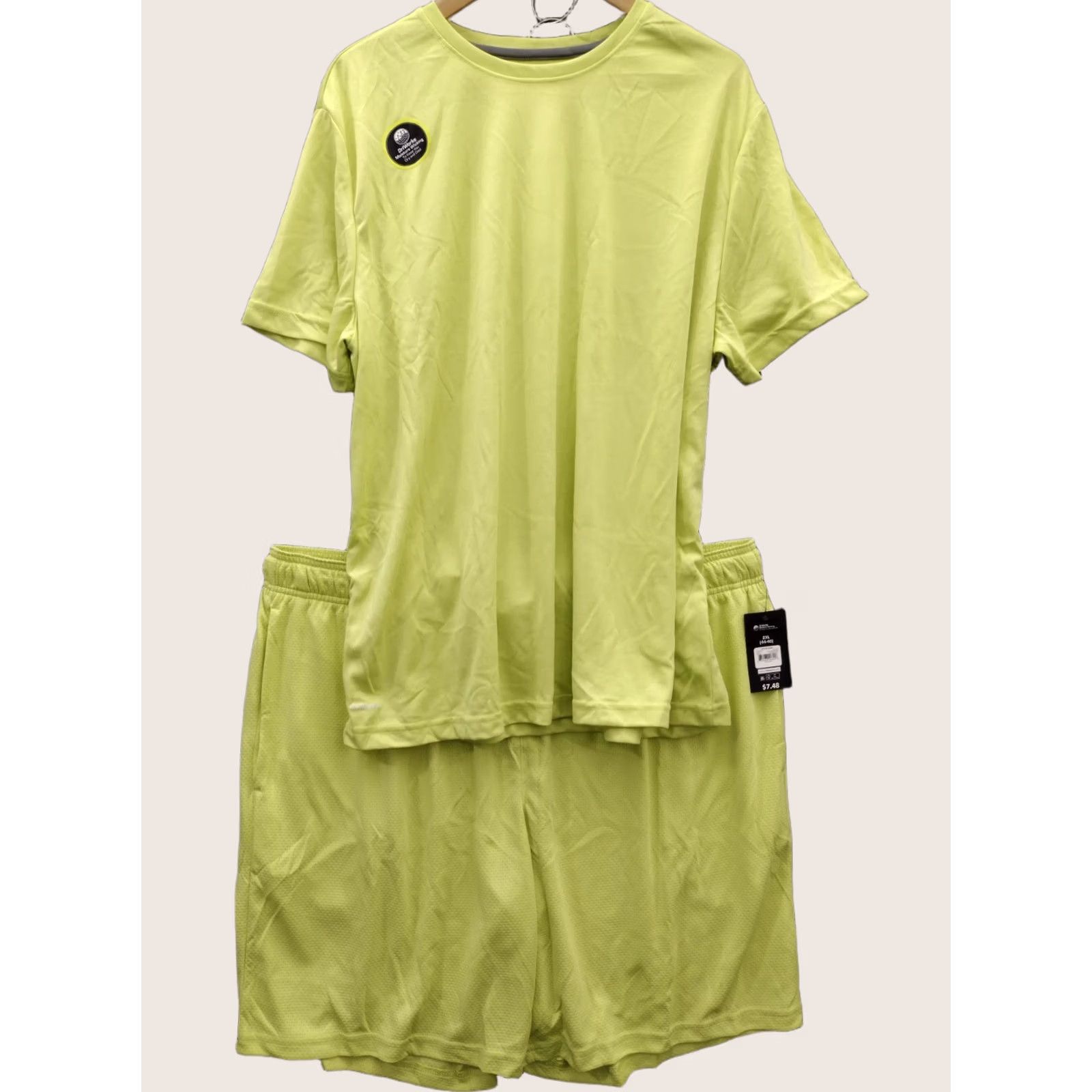 Athletic Works Athletic Works Dri Works Acid Yellow Quick Moisture Wicking T-Shirt & Shorts 2XL Set Men Yellow 2XL Outfit/Set Mens Size US XXL / EU 58 / 5 - 1 Thumbnail