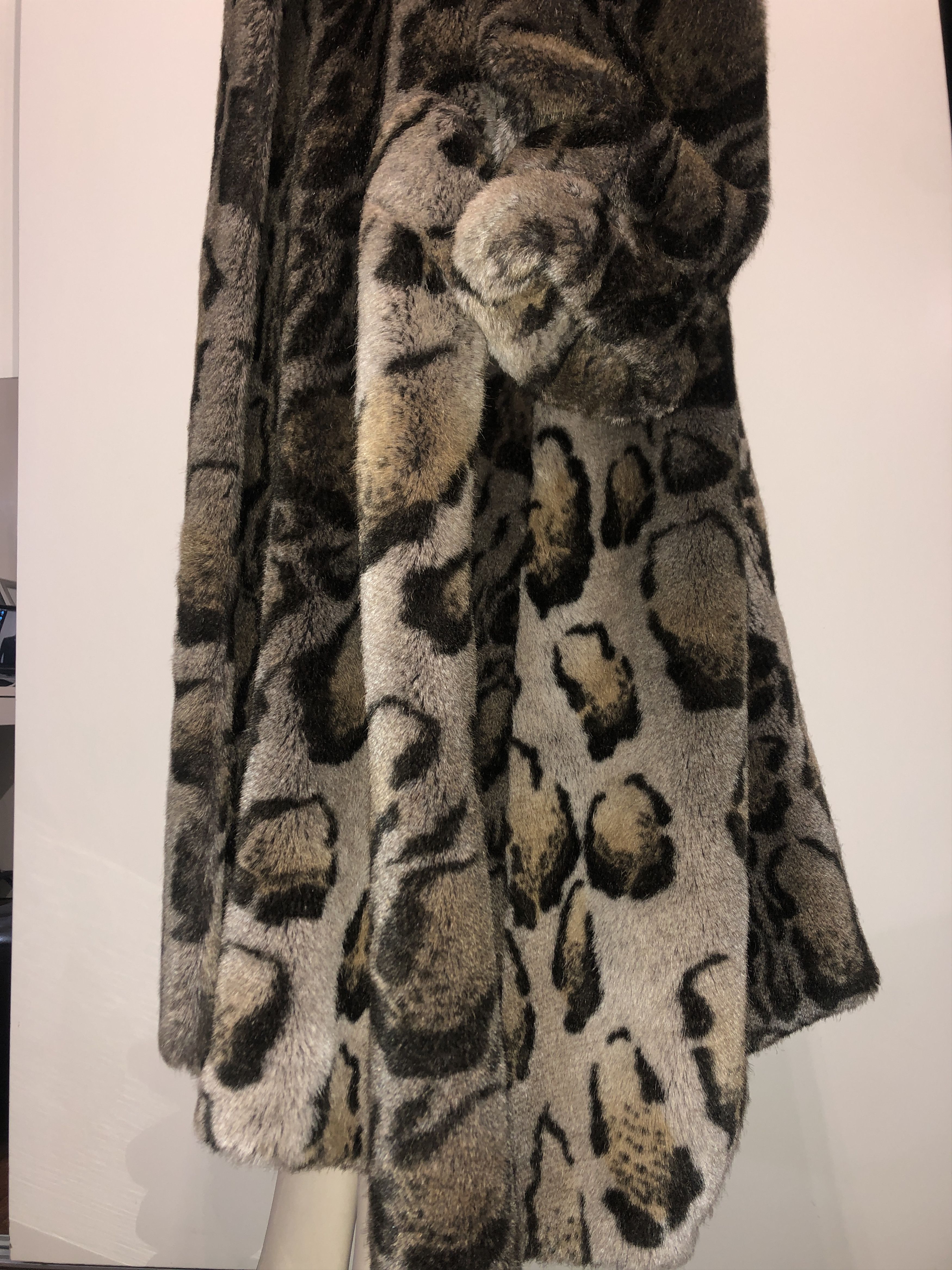 Calugi e Gianelli Animalier Wide Fake Fur Coat Size L / US 10 / IT 46 - 2 Thumbnail