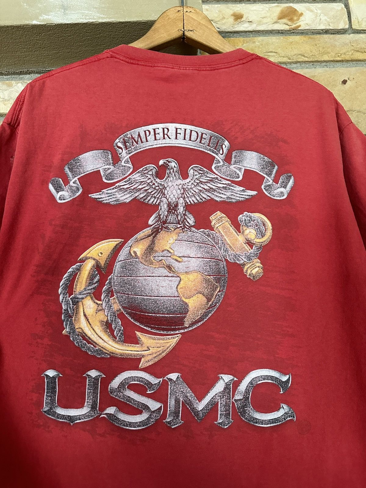 Vintage Vintage Y2K USMC Graphic Tee Size US XL / EU 56 / 4 - 3 Thumbnail