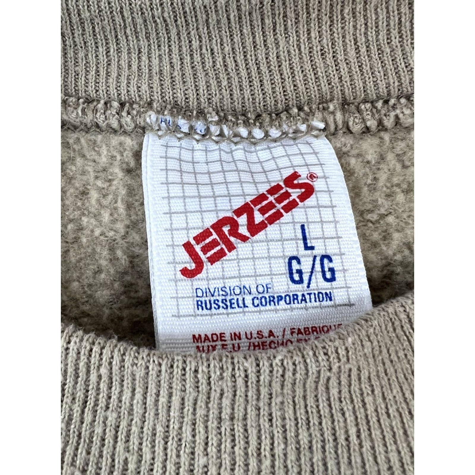 Jerzees VINTAGE Jerzees Sweatshirt Shirt Unisex Adults L Beige Quilted Winter Snowman Patch Pullover - Mens Womens Size L / US 10 / IT 46 - 4 Thumbnail