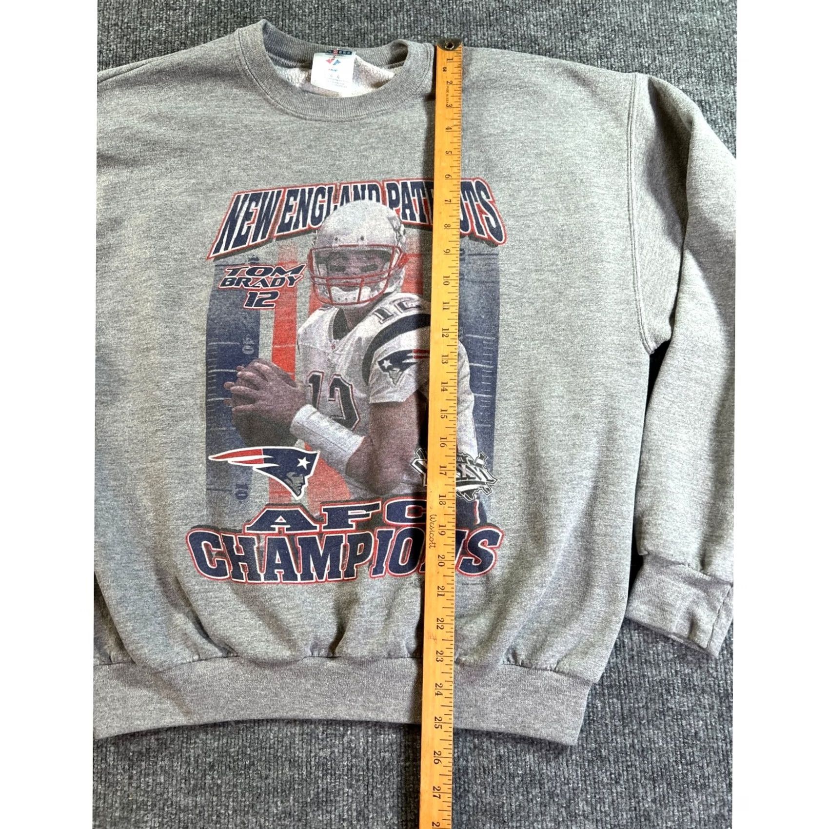 Jerzees VINTAGE Tom Brady New England Patriots Sweatshirt Mens L Gray AFC Champions Jerzees Size US L / EU 52-54 / 3 - 7 Thumbnail