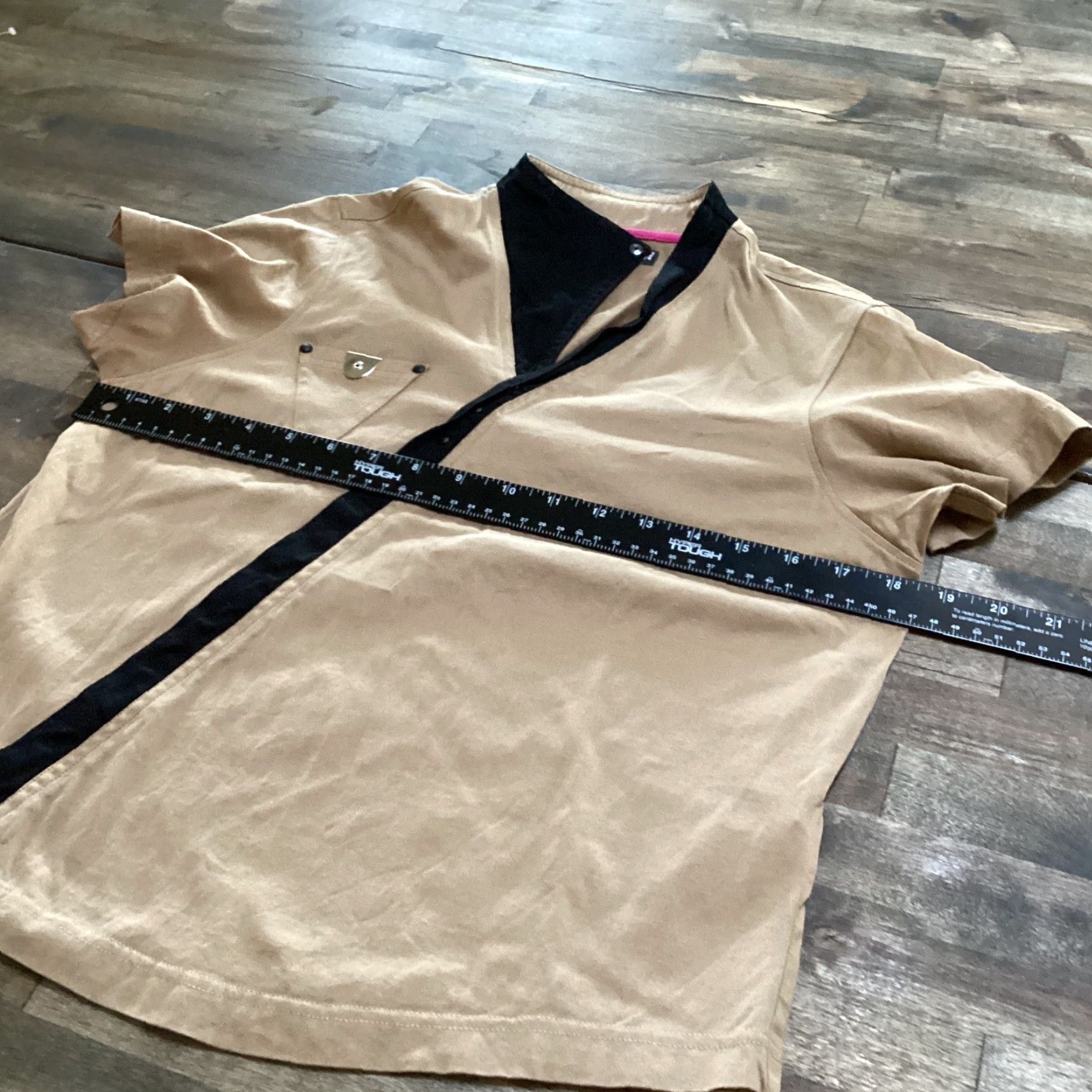 Pinko Jamie Sadock Womens Top Short Sleeve Brown Black Pink Studded Golf Tennis Size S V-Neck Pullover Casual Shirt Womens Modern Sports Golf Size S / US 4 / IT 40 - 7 Thumbnail