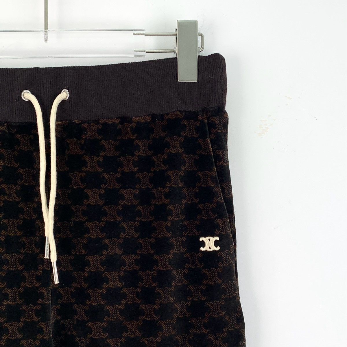 Celine Celine Brown Triomphe All-over Print Cuffed Knit Pants K26WX Size 27" / US 4 / IT 40 - 3 Thumbnail