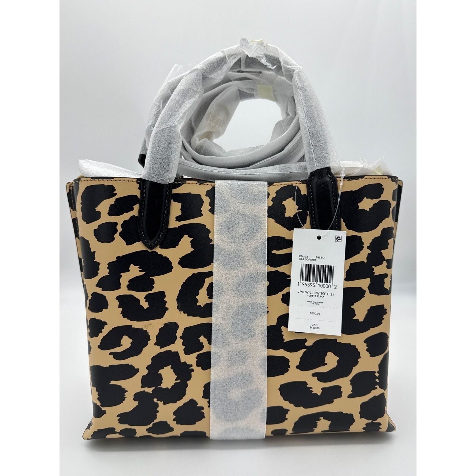 COACH Women's Willow Tote 24 Leopard Leather Crossbody Bag