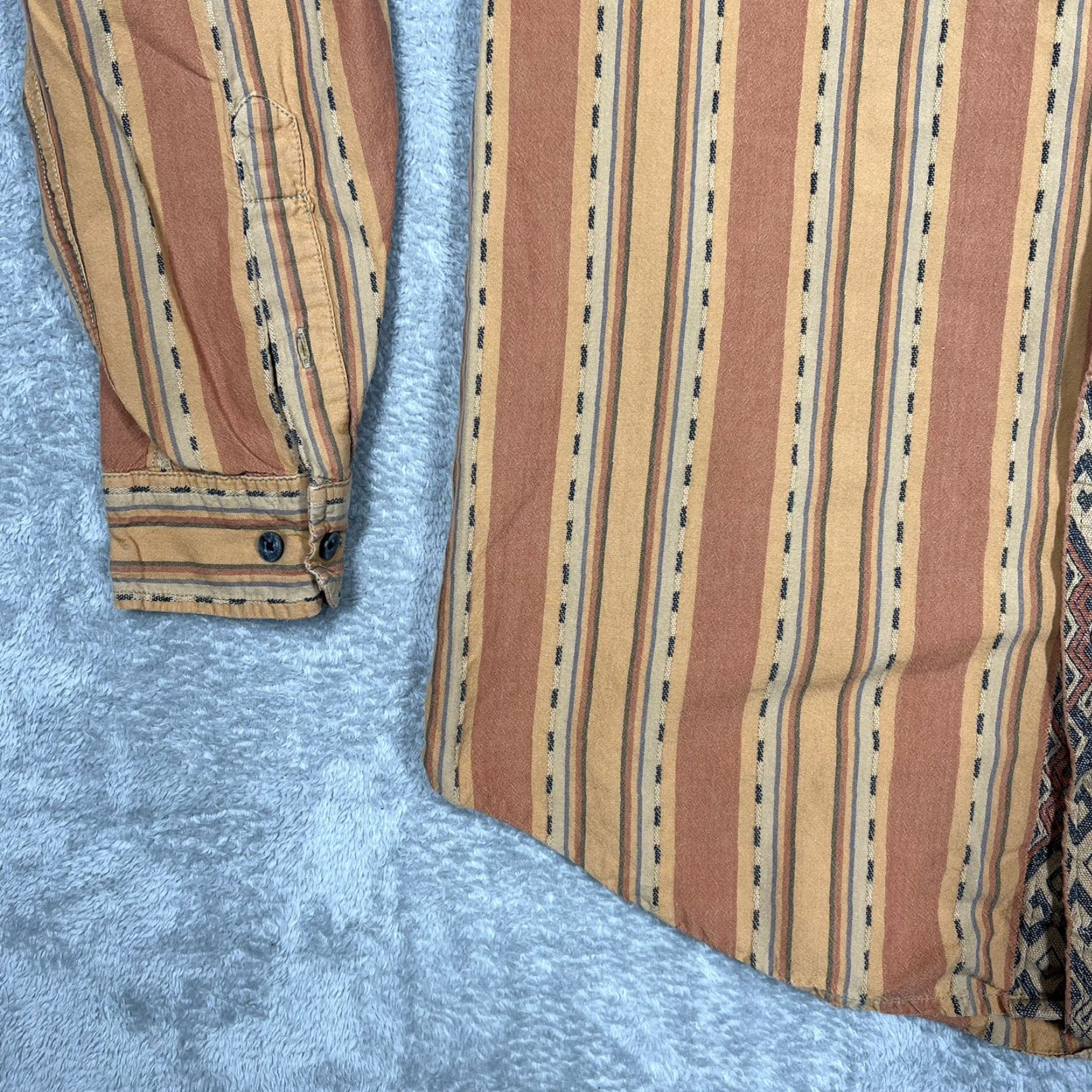 The Territory Ahead VINTAGE Territory Ahead Men’s M Tall Button-Up Shirt Striped Orange Western Aztec Size US M / EU 48-50 / 2 - 6 Thumbnail