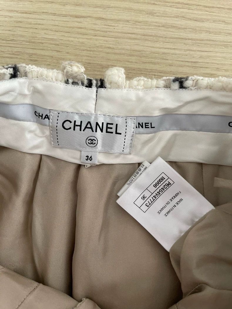 Chanel Chanel 19k thousand-bird check thick tweed wide-leg trouse Size 24" / US 00 / IT 34 - 3 Thumbnail