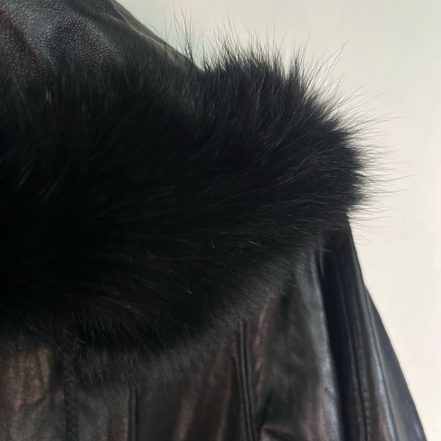 Worthington Worthington Lambskin Leather Fox Fur Hooded Jacket Womens M Black Size M / US 6-8 / IT 42-44 - 4 Thumbnail