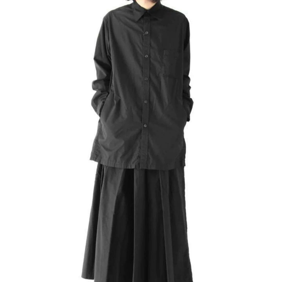 Yohji Yamamoto Yohji Yamamoto 17ss black shirt with front and back buttons Size US M / EU 48-50 / 2 - 2 Thumbnail