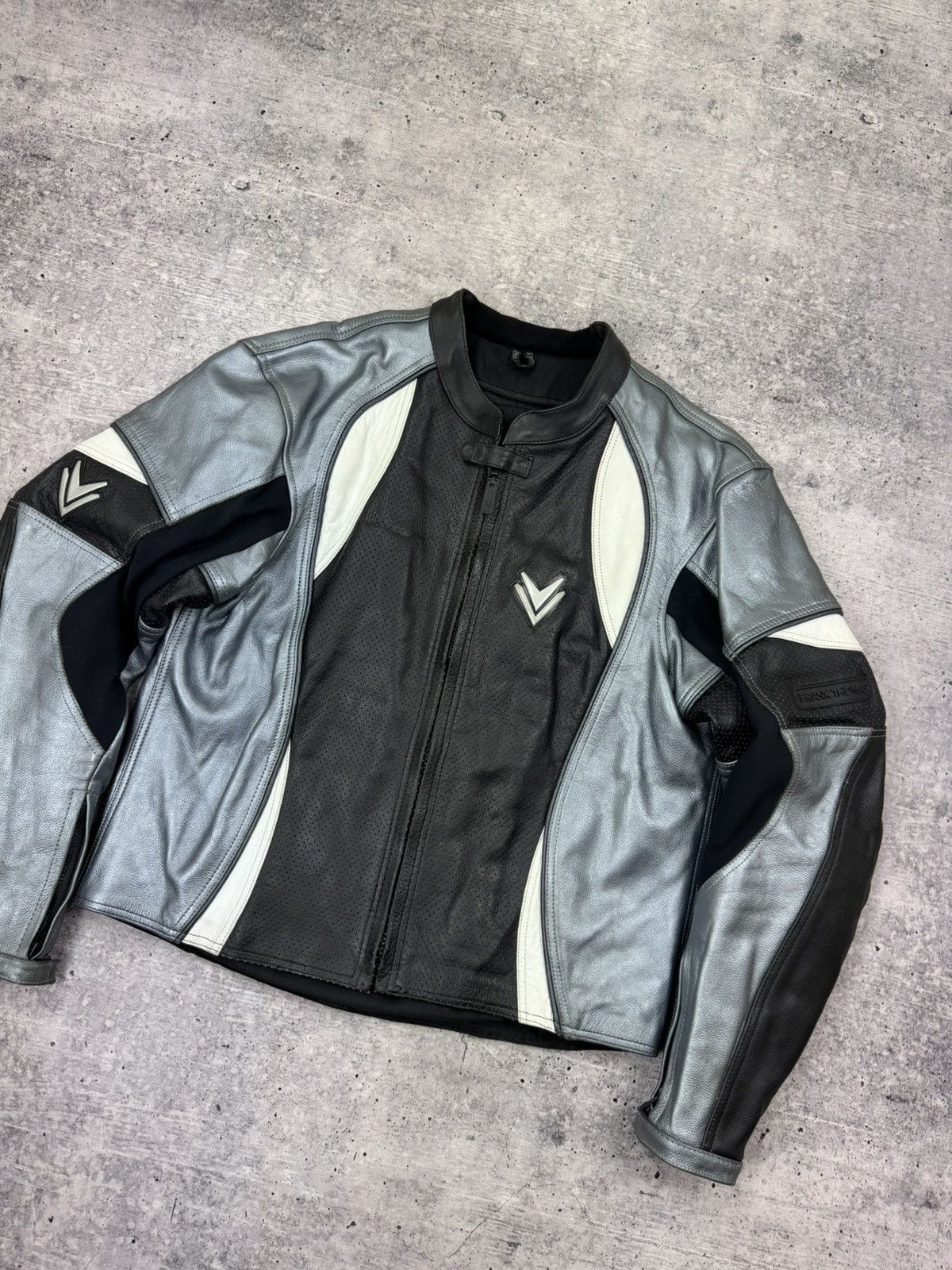 Vintage Vintage Frank Thomas Genuine Leather Racing Moto Jacket XL Size US XL / EU 56 / 4 - 4 Thumbnail