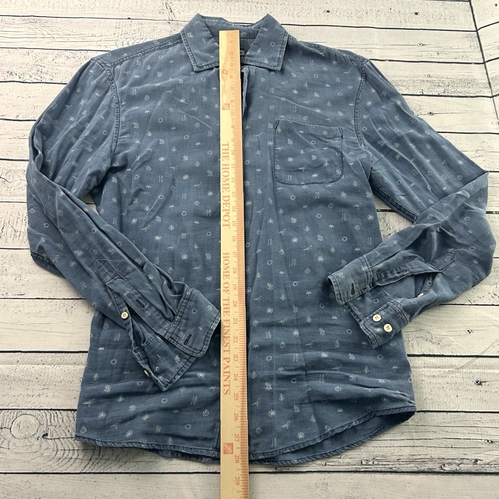 johnnie-O Johnnie-O Hangin' Out Long Sleeve Button Front Pocket Shirt Men's M Blue Size US M / EU 48-50 / 2 - 3 Thumbnail
