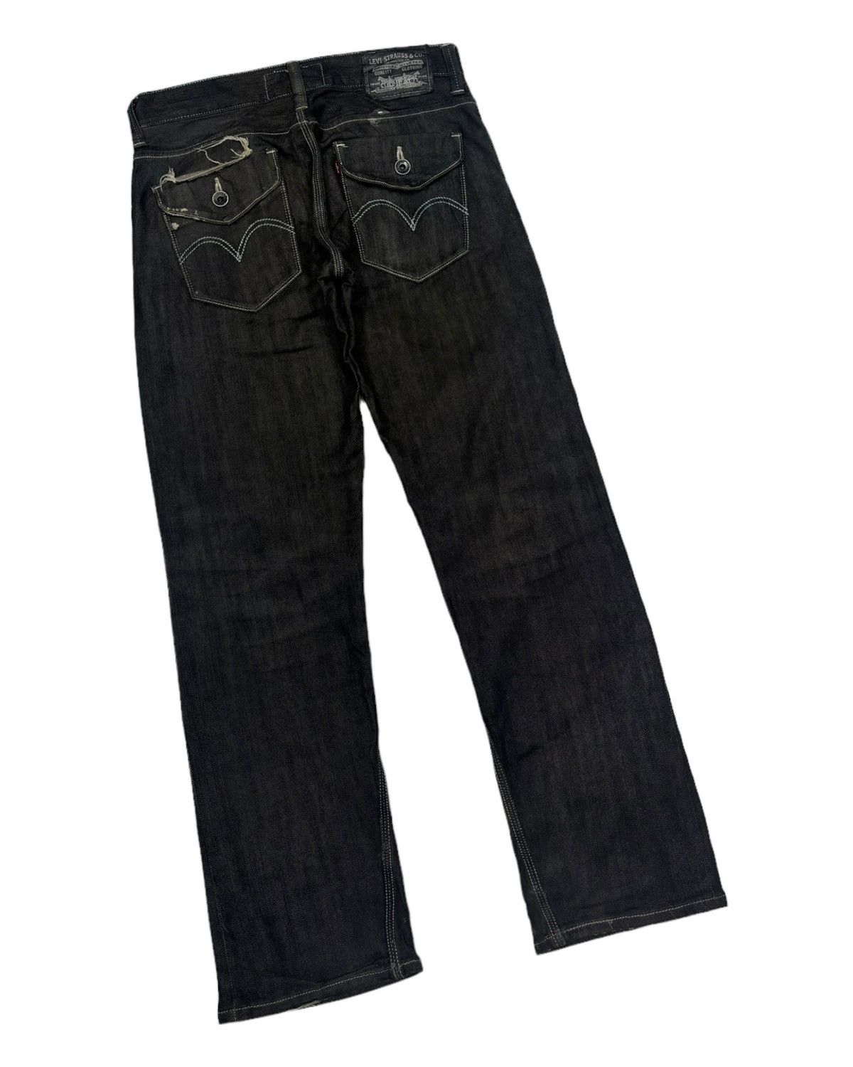 Levi's LEVIS VINTAGE CLASSIC BLACK DISTRESSED DENIM JEANS Size US 30 / EU 46 - 4 Thumbnail
