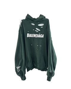 Balenciaga Destroyed Hoodie | Grailed