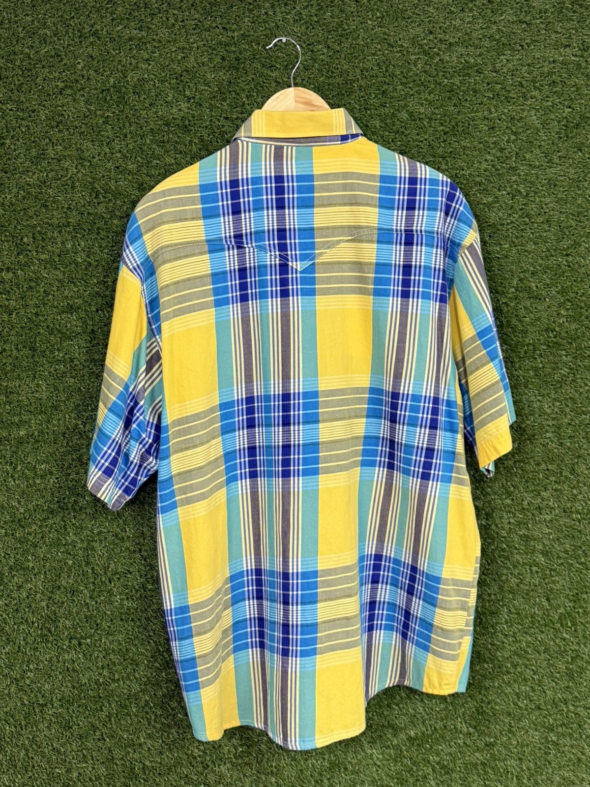 Wrangler Vintage Wrangler Cowboy Plaid Flannel Short Sleeve Shirt Size US L / EU 52-54 / 3 - 5 Thumbnail