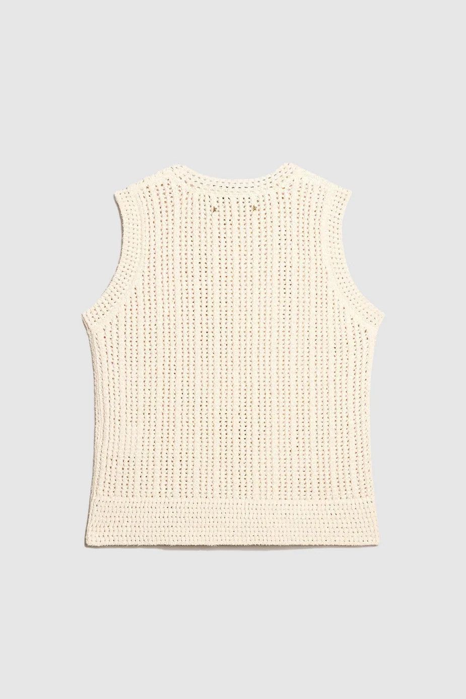 Golden Goose o1y0825 Sleeveless Sweater in Cream Size S / US 4 / IT 40 - 2 Thumbnail