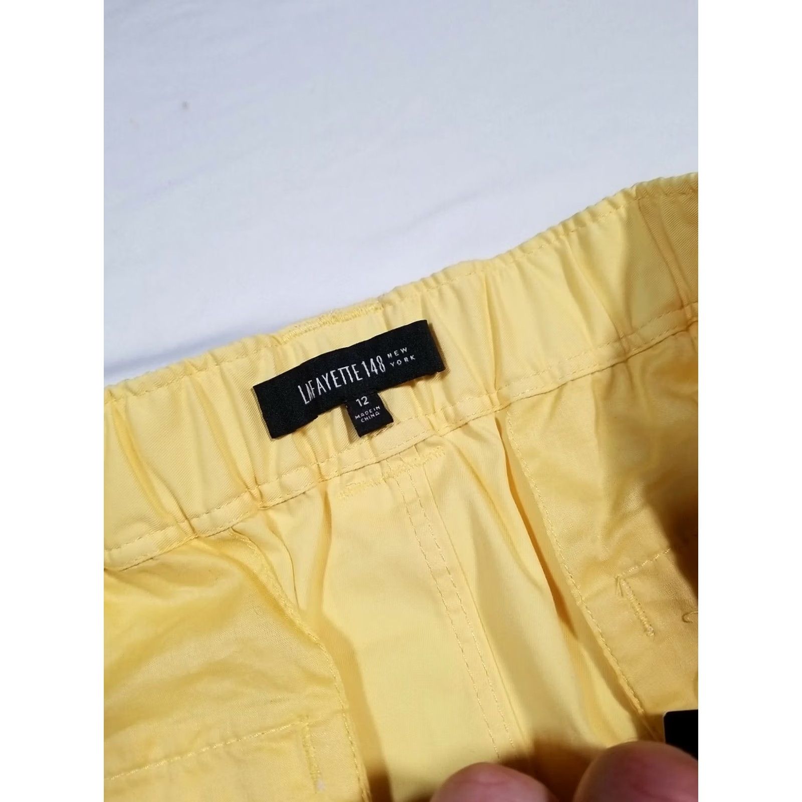 Vintage Lafayette 148 New York Skirt Yellow Buckle 12 Cotton Blend Long Women’s Regular Size 12 Size 34" / US 12 / IT 48 - 3 Thumbnail
