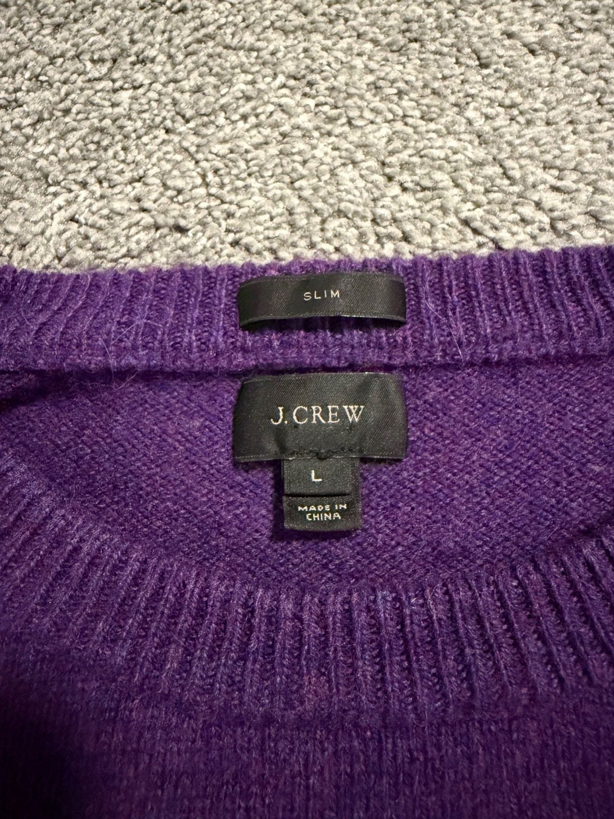 J.Crew J. Crew Mens Eggplant Merino Wool Blend Crew Neck Sweater L Size US L / EU 52-54 / 3 - 3 Thumbnail